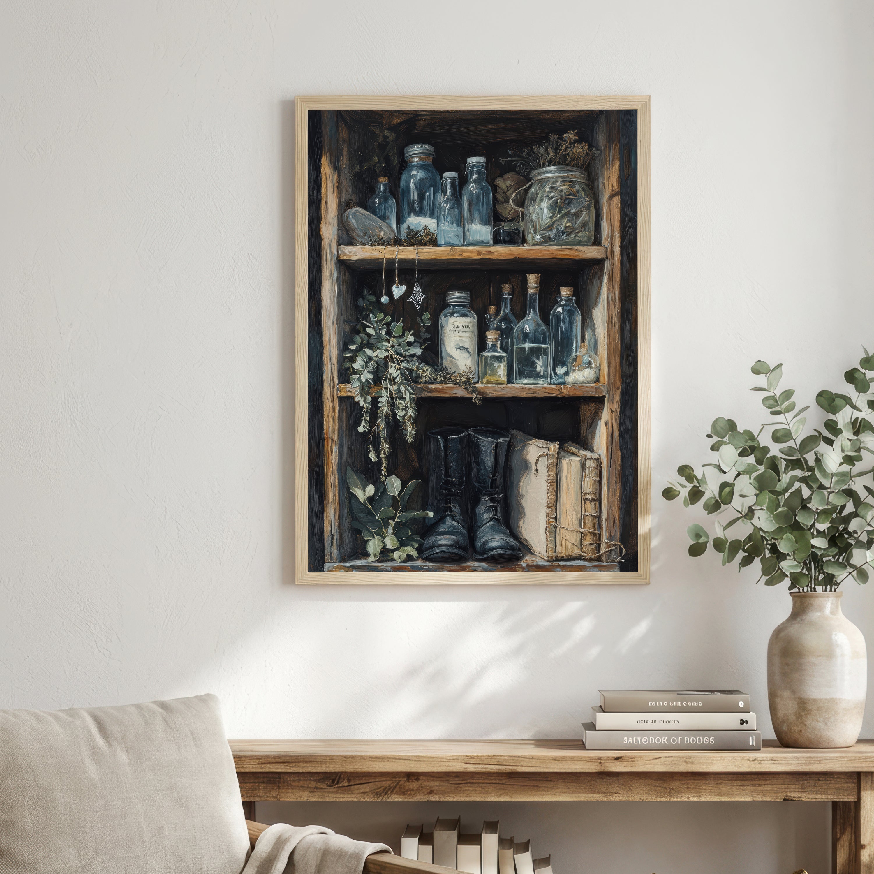 Dark Academia Apothecary Shelf Art Print