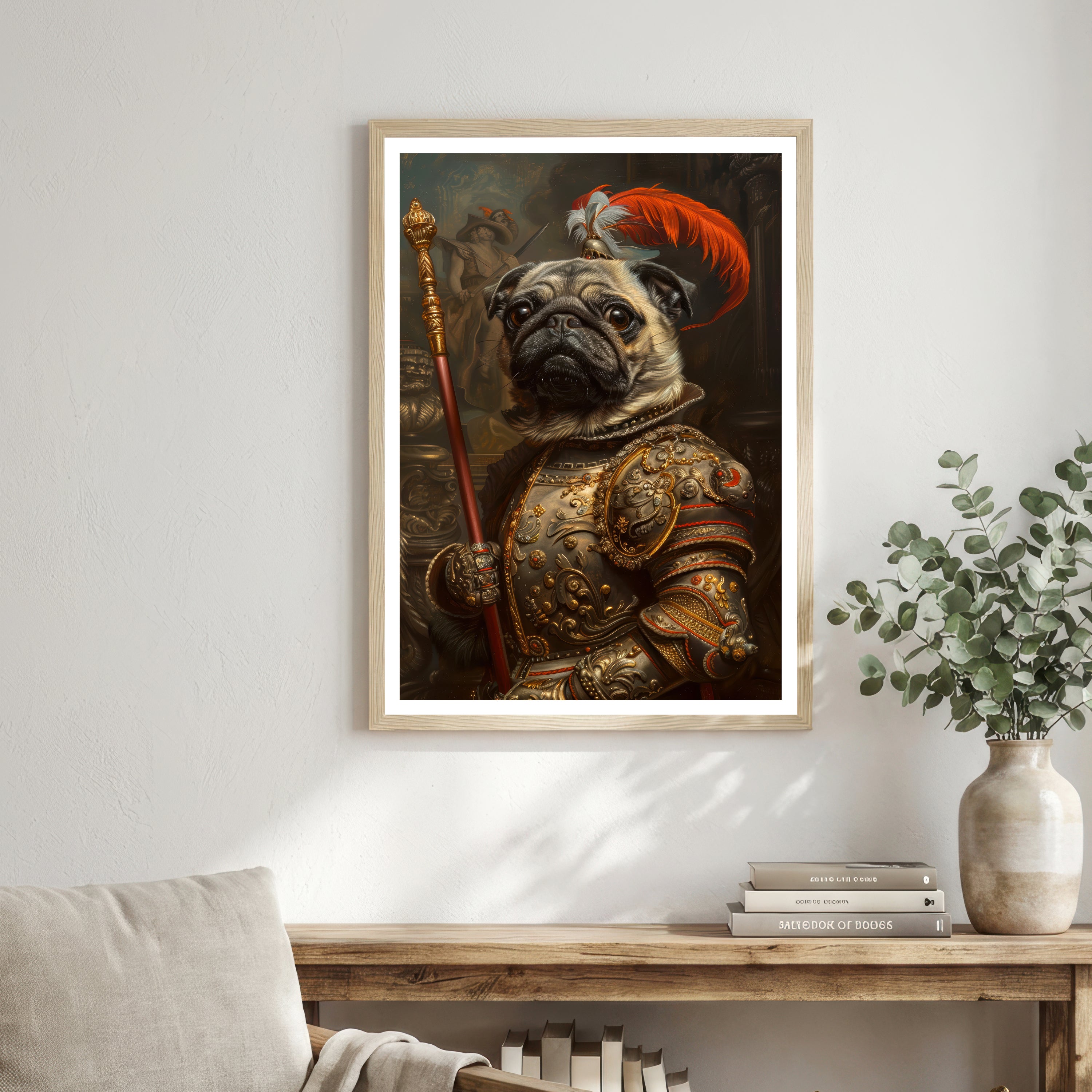 Armoured Pug Warrior Art Print
