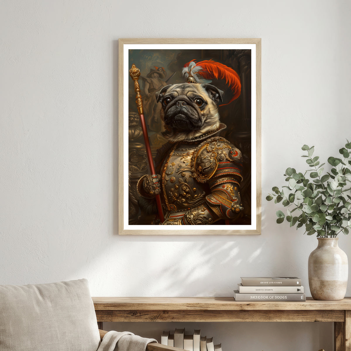 Armoured Pug Warrior Art Print