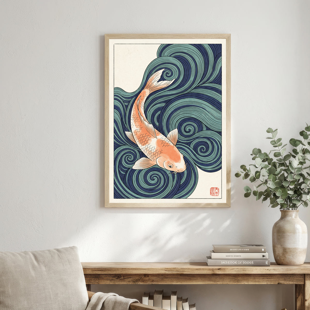 Japanese Koi Wave Art Print