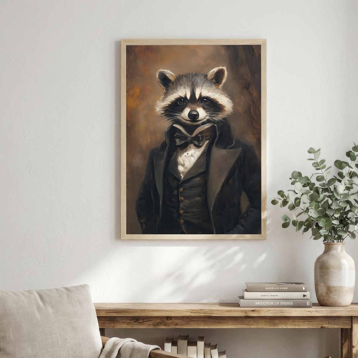 Dapper Raccoon Dark Academia Art Print