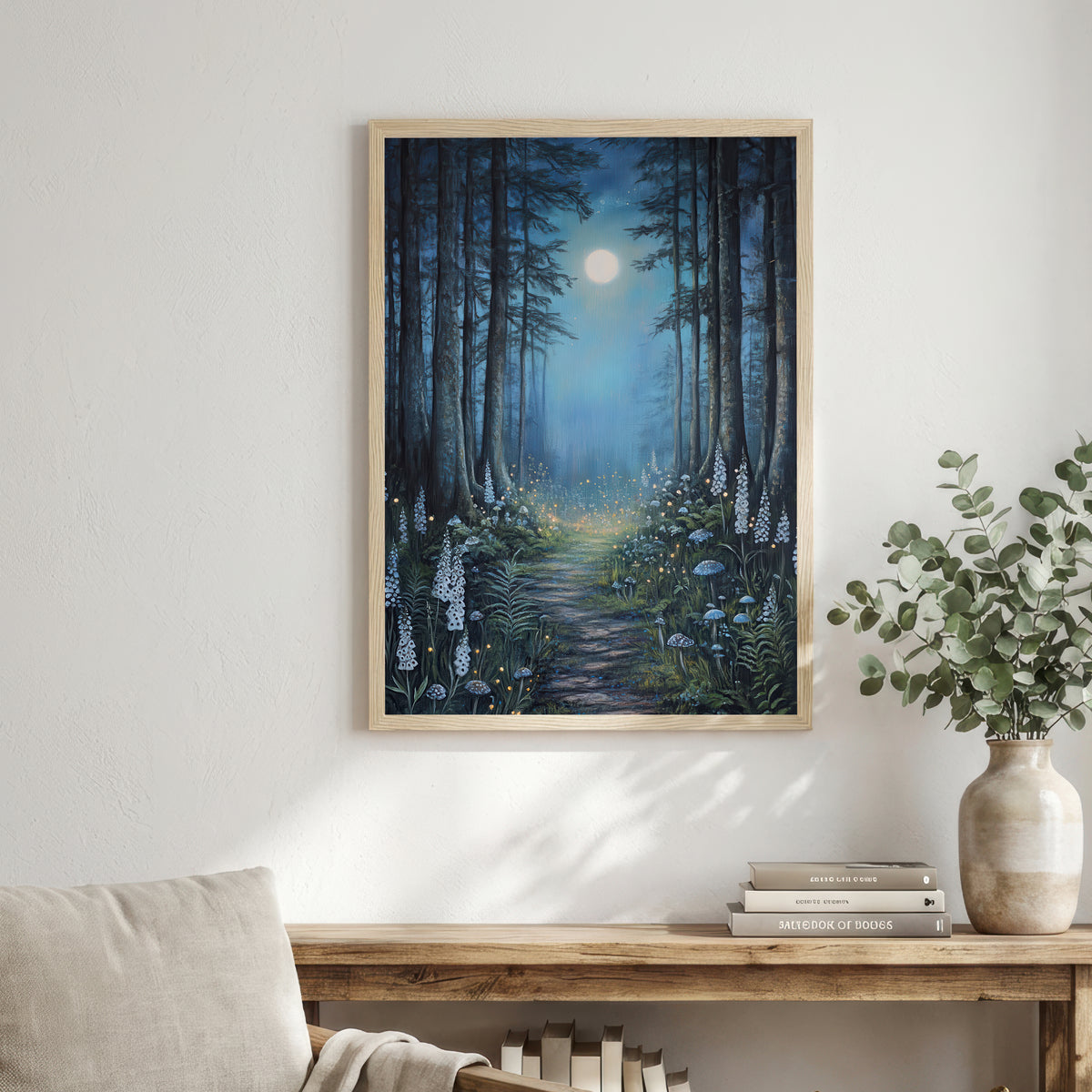 Moonlit Enchanted Forest Art Print