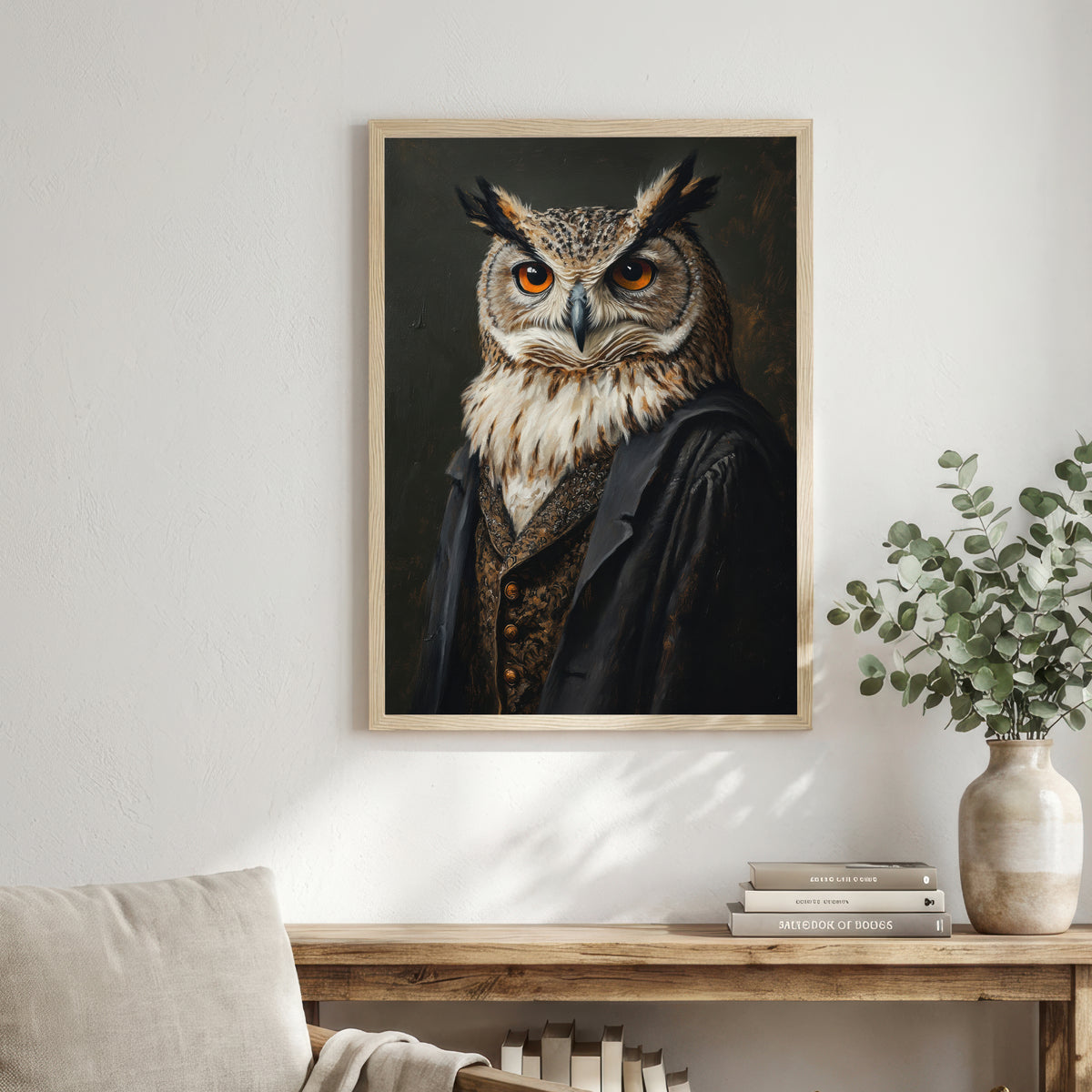 Gothic Owl Dark Academia Art Print
