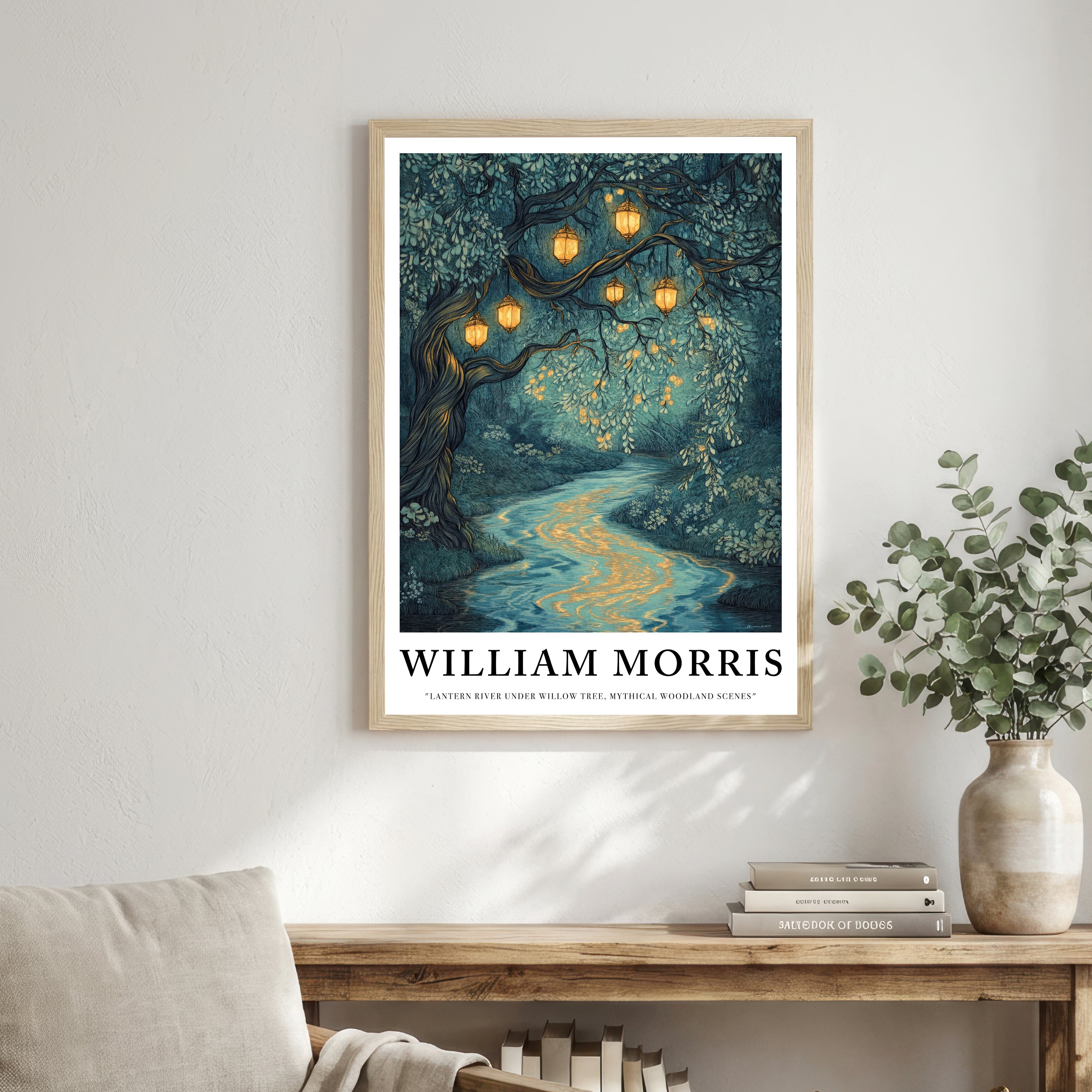 Lantern River Willow Tree Art Print