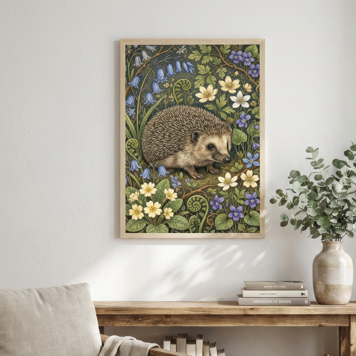 Hedgehog Botanical Art Print