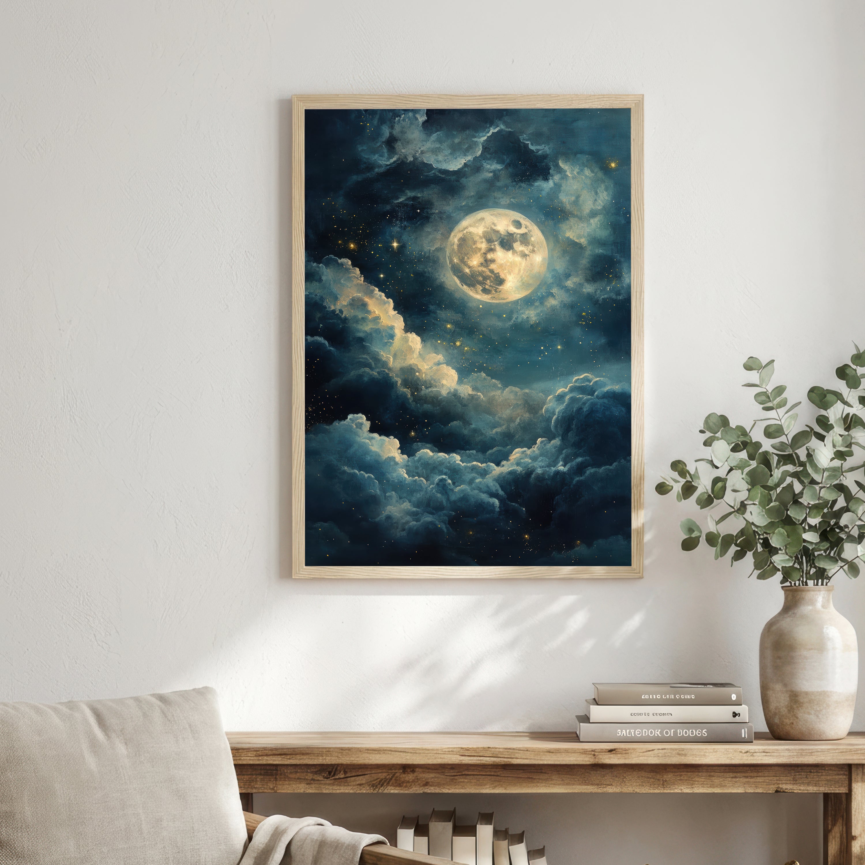 Moonlit Clouds Celestial Art Print