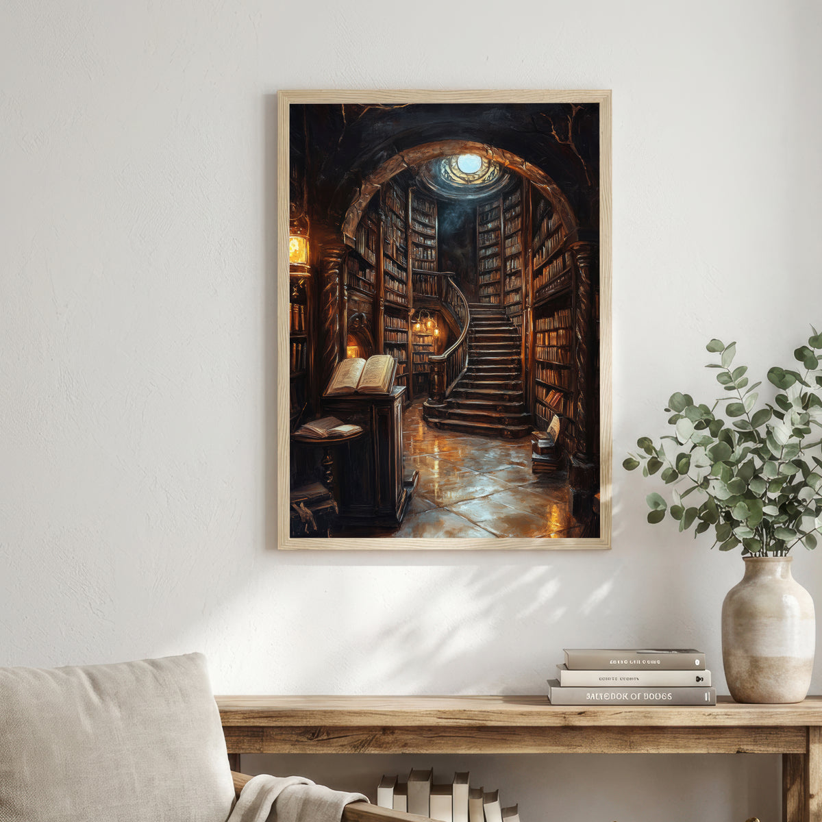 Gothic Underground Library Art Print