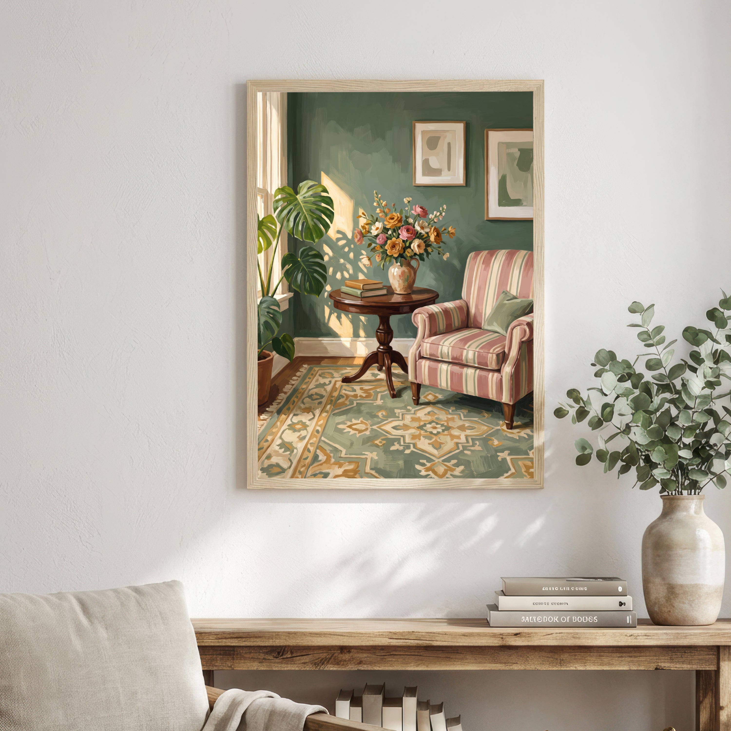 Vintage Floral Sitting Room Art Print