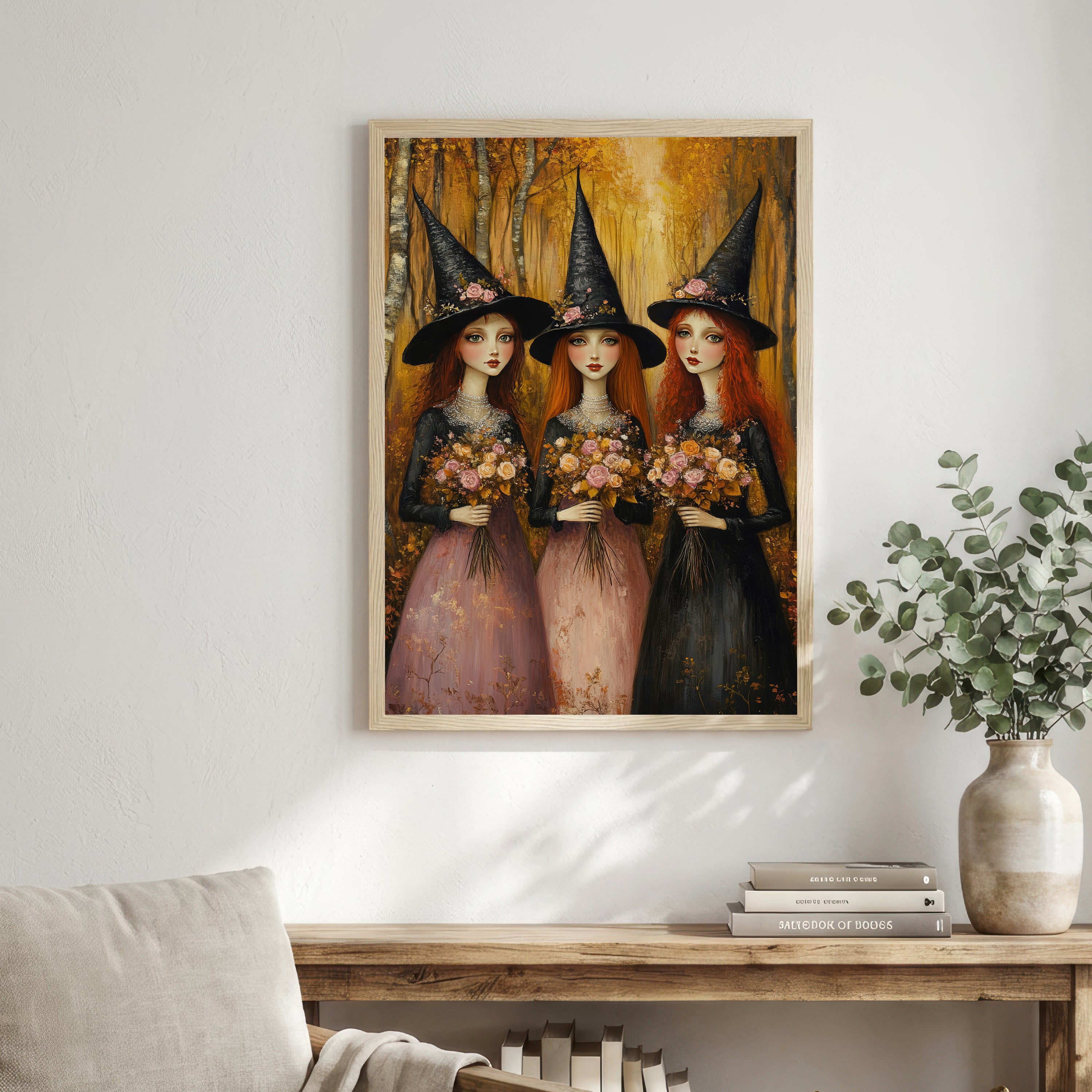 Three Witches Floral Art Print