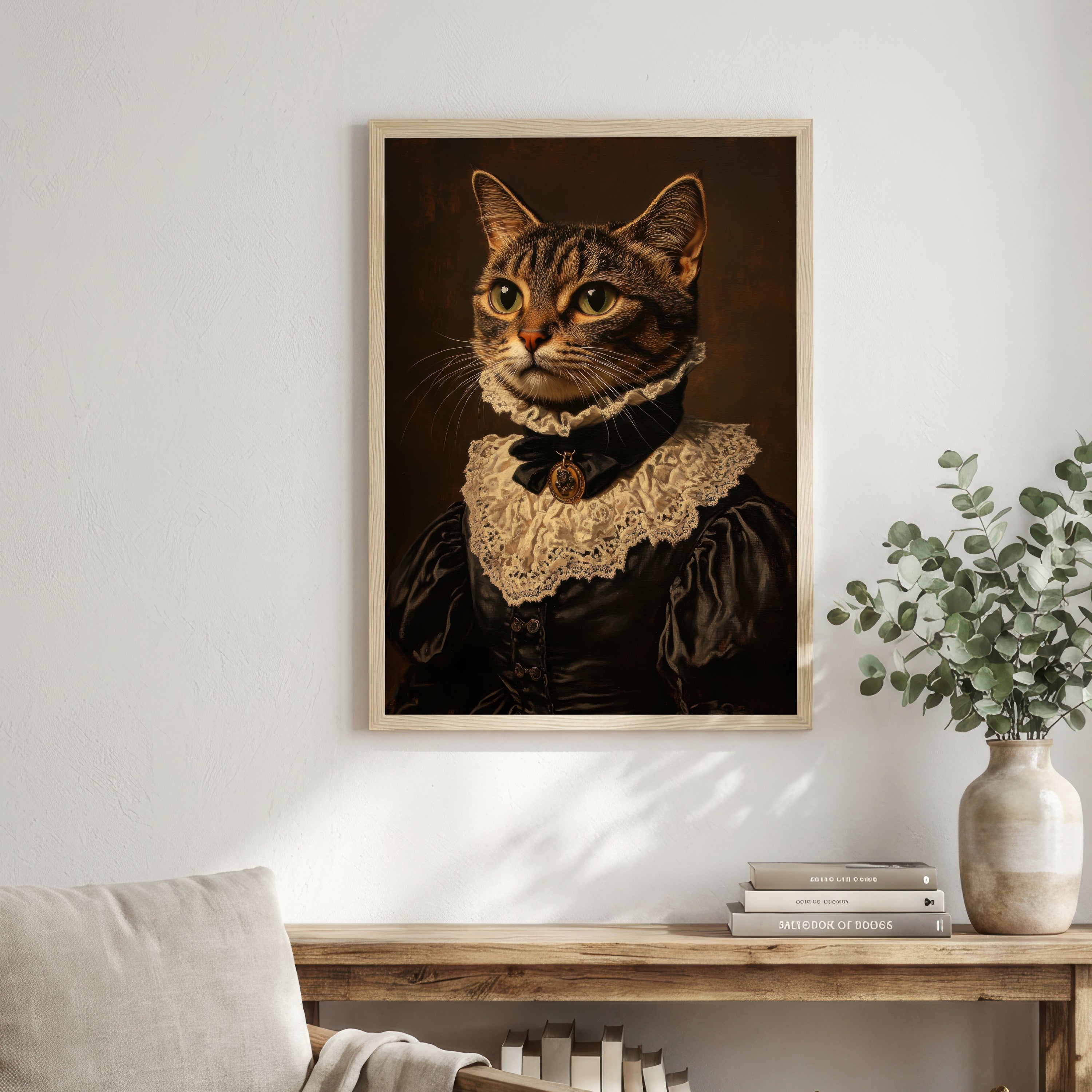 Lace Collar Cat Portrait Art Print