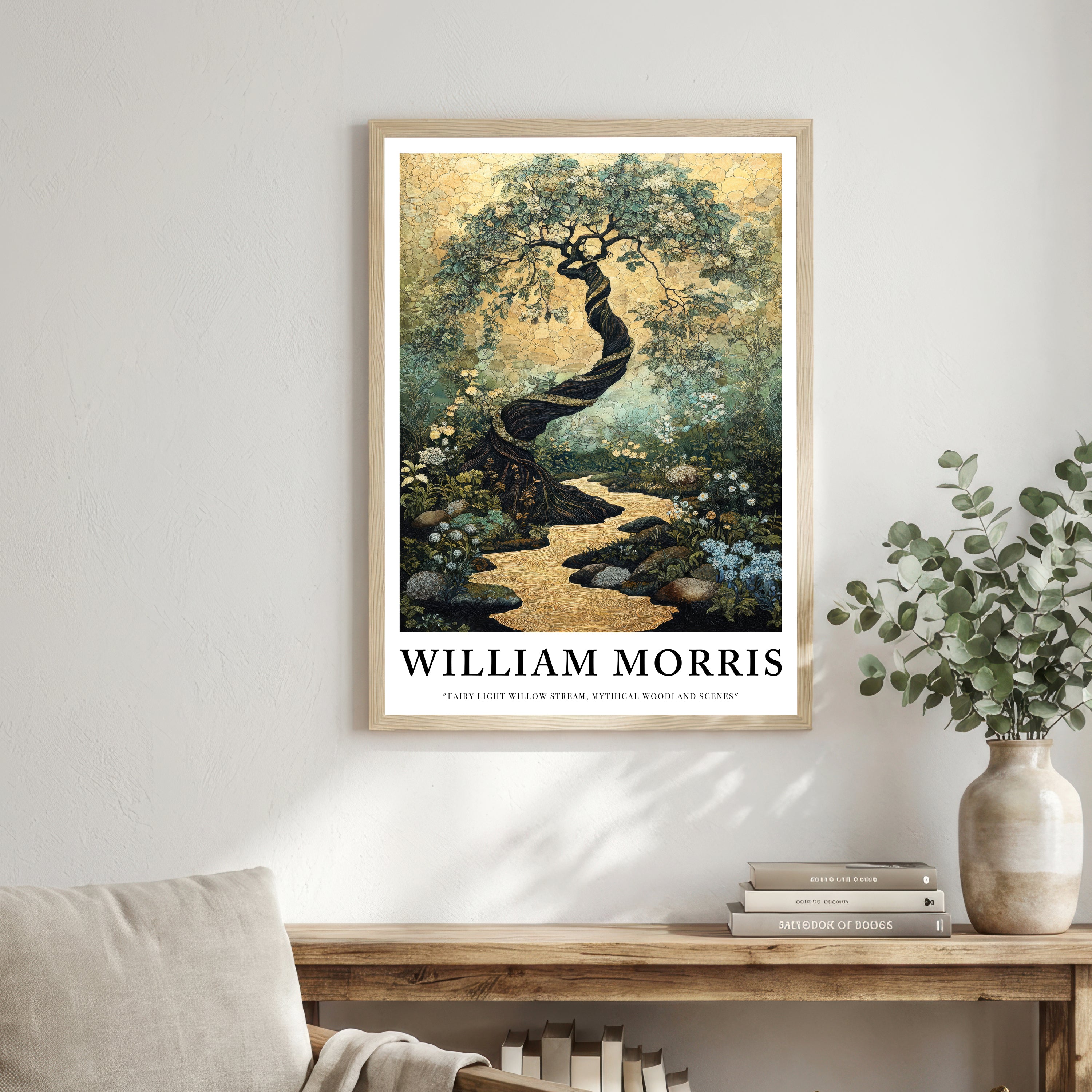 William Morris Inspired Willow Stream Art Print