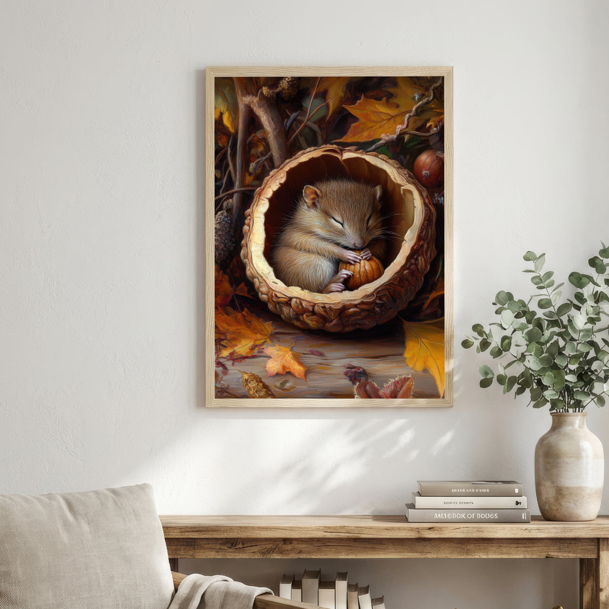Autumn Mouse Pumpkin Art Print