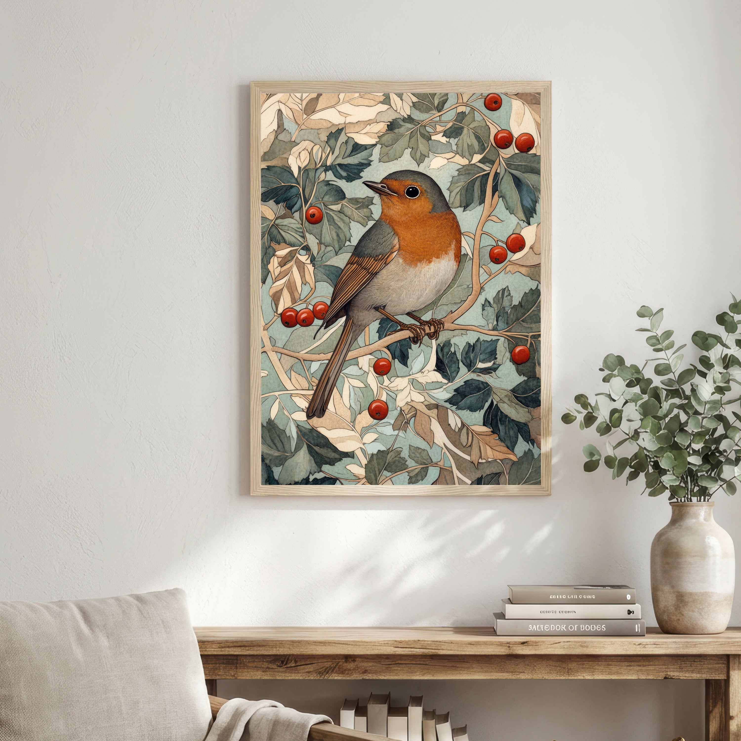 Robin Botanical Art Print