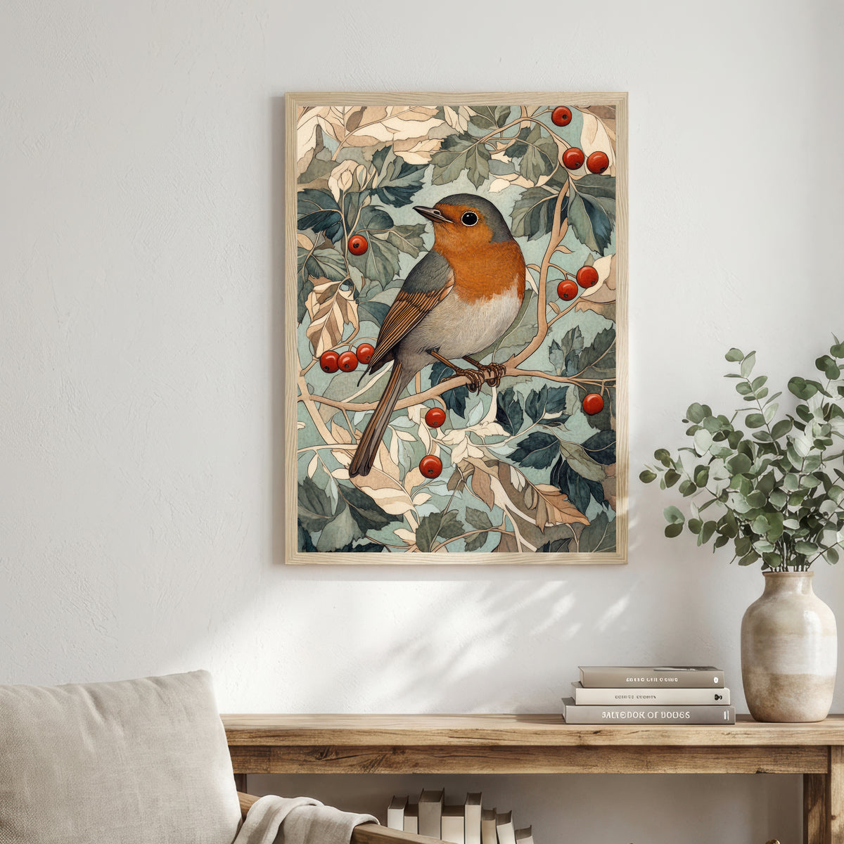Robin Botanical Art Print
