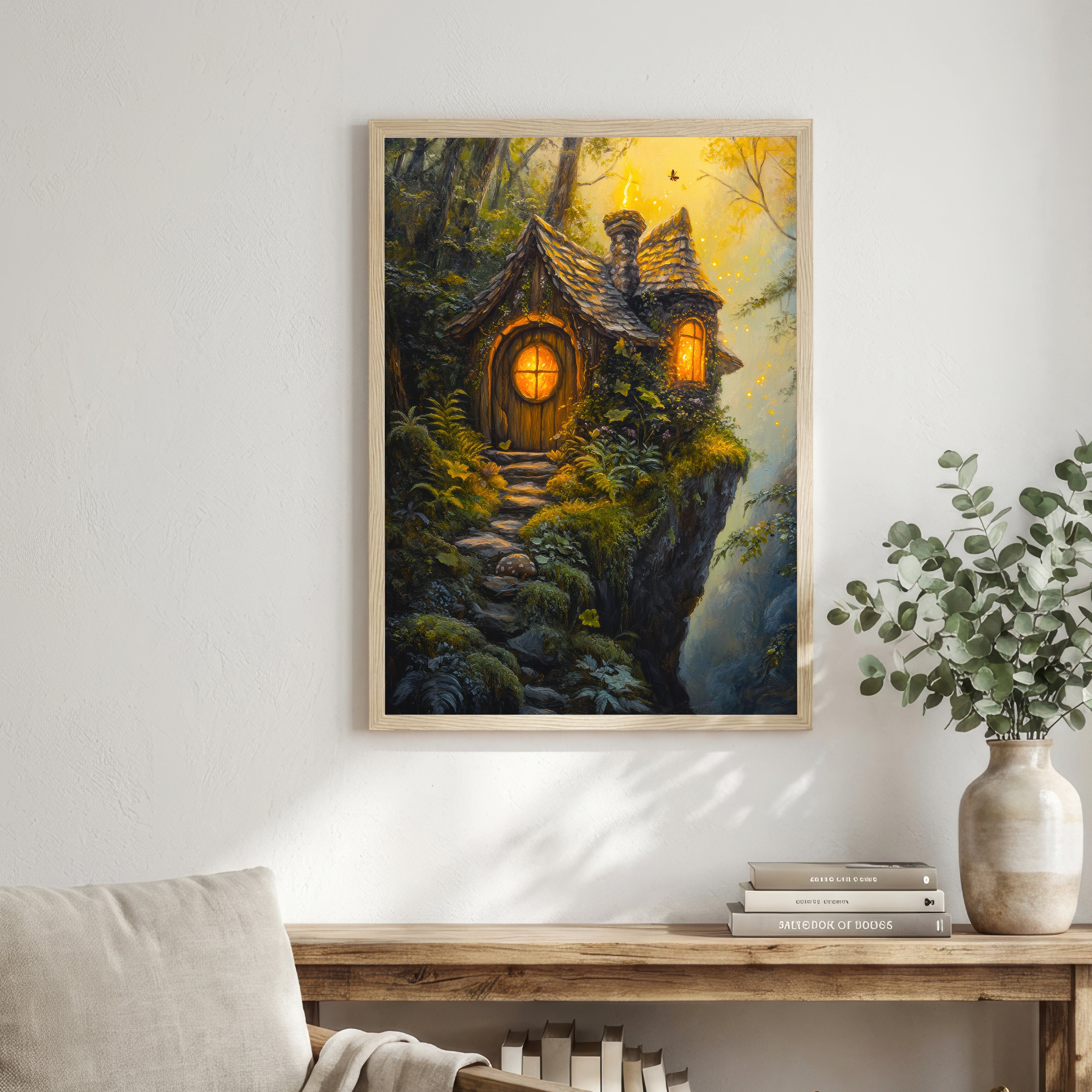 Enchanted Forest Cottage Art Print