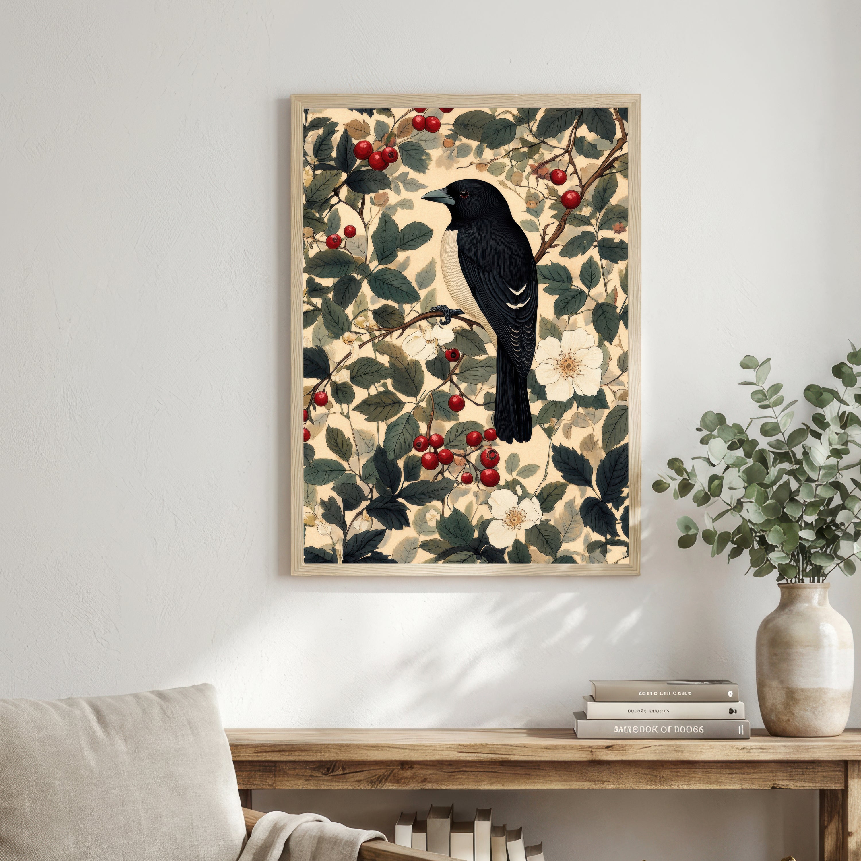 Black Crow Berry Botanical Art Print