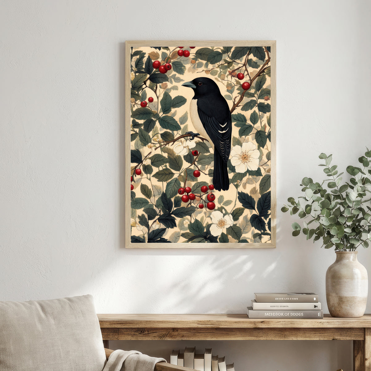 Black Crow Berry Botanical Art Print