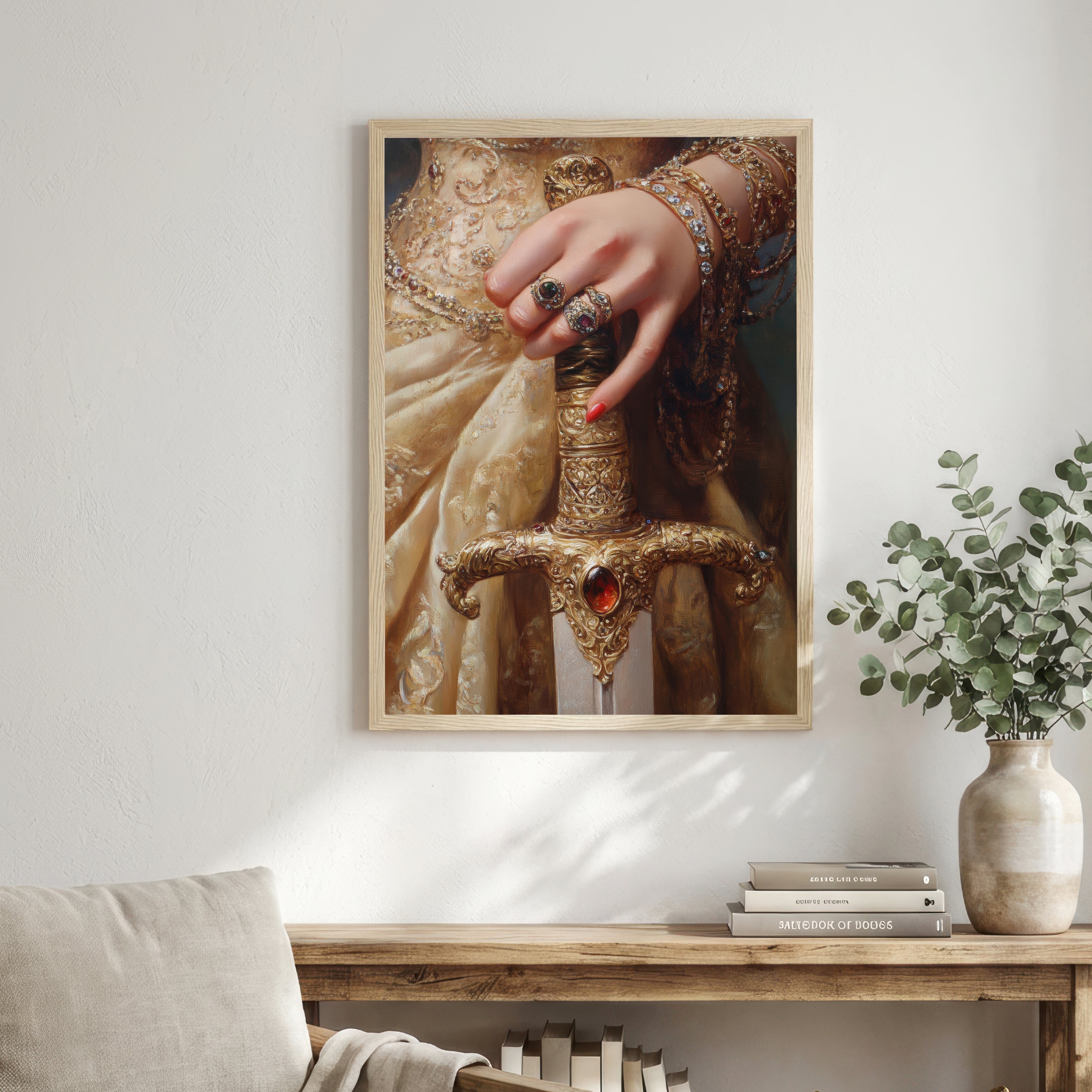 Jeweled Sword Hand Art Print