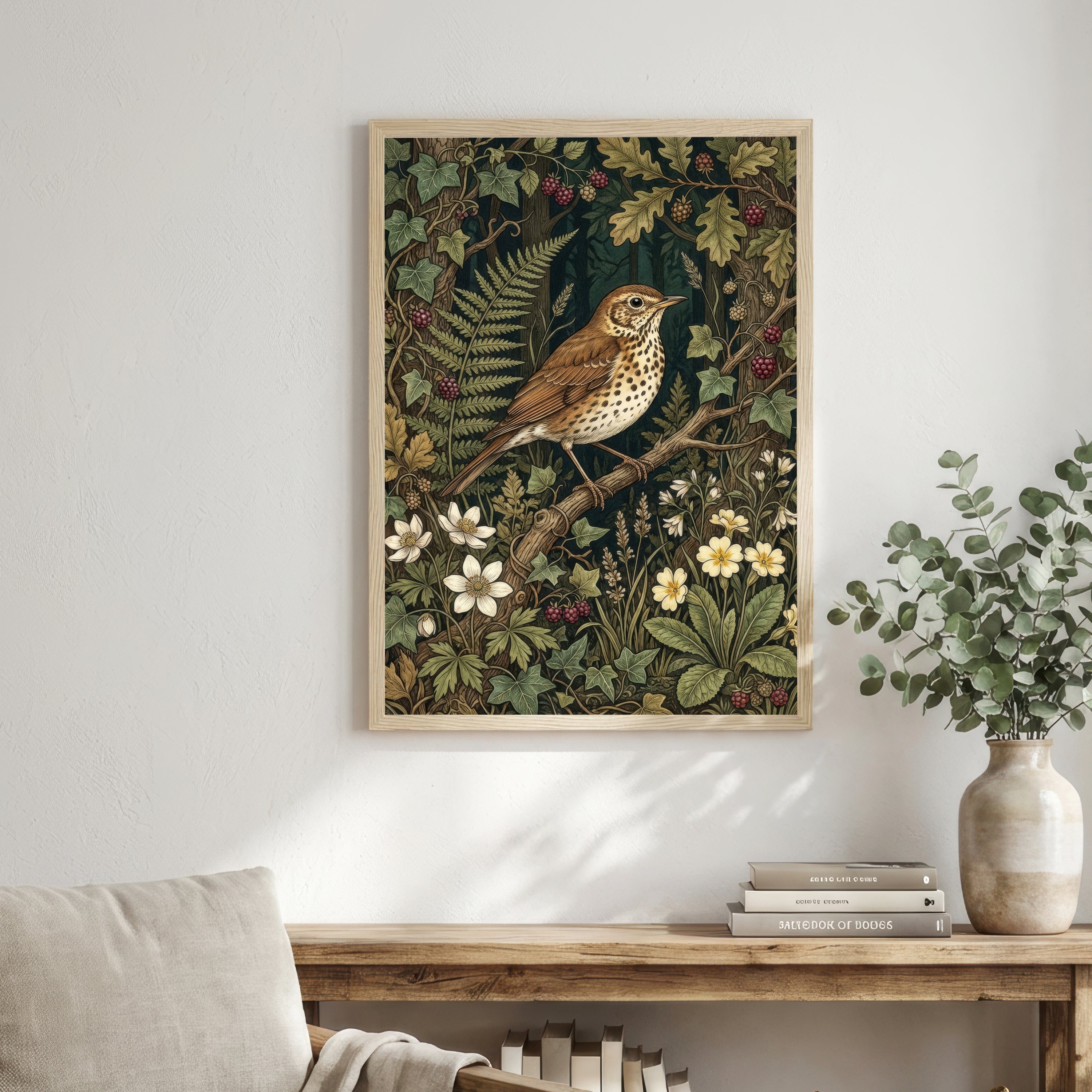 Woodland Thrush Art Print