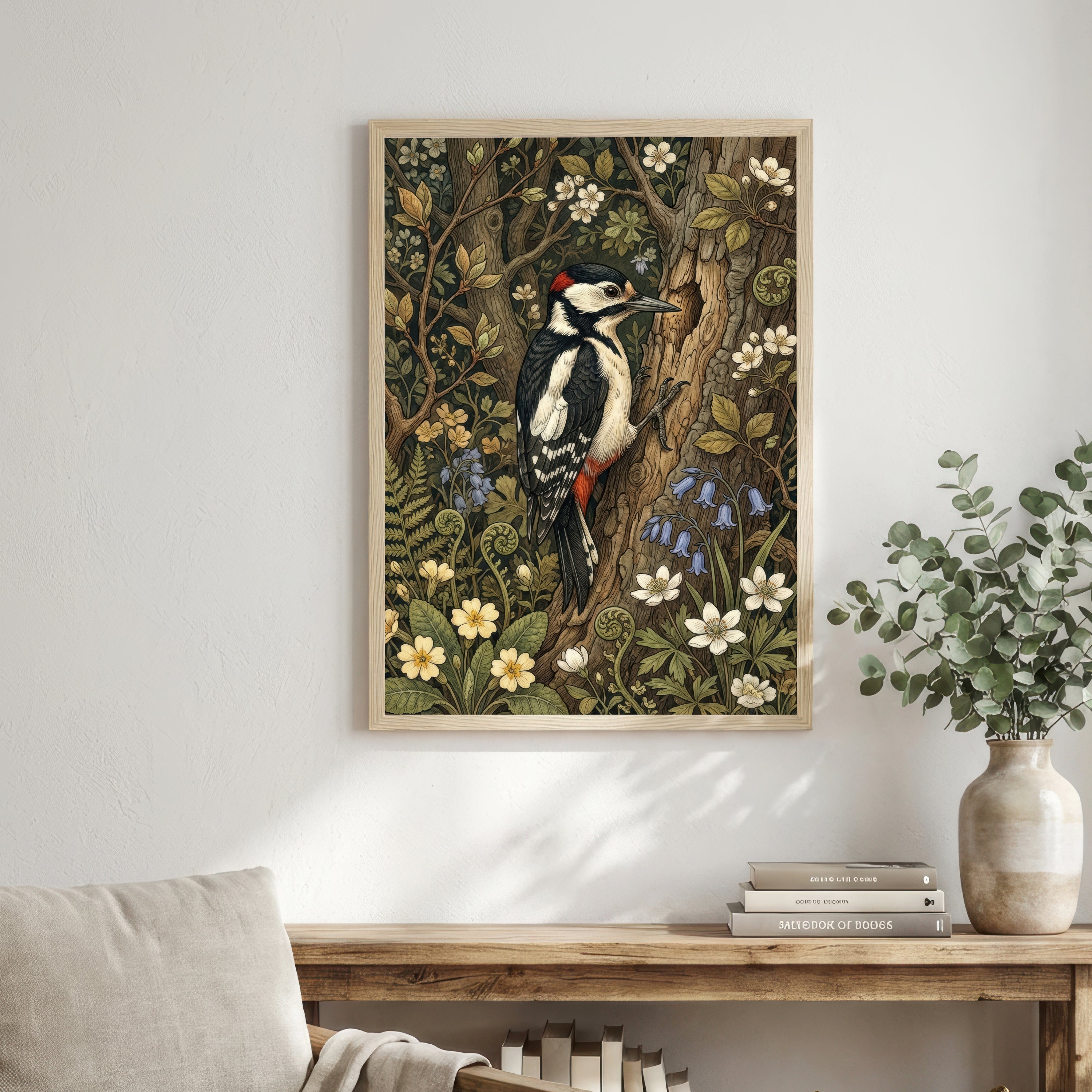 Woodpecker Botanical Art Print