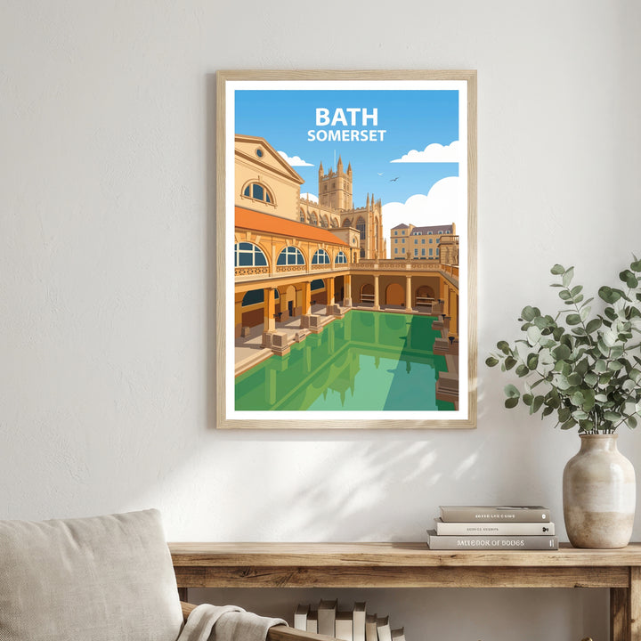 Bath Somerset Travel Poster Print: Georgian Architecture Wall Art