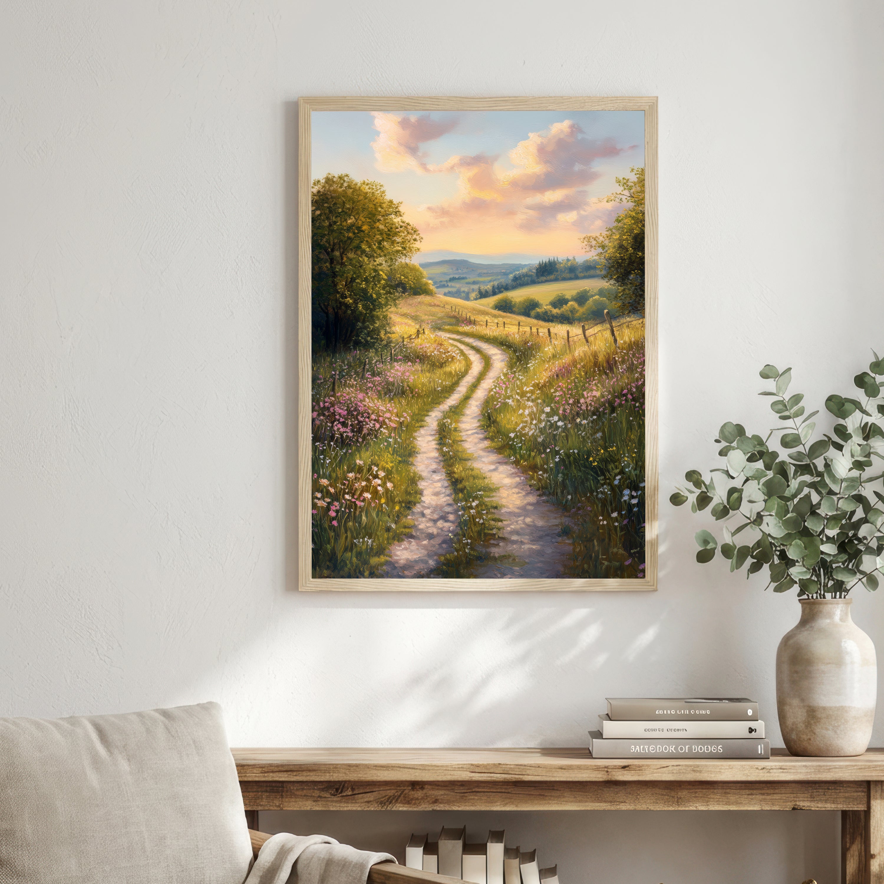Wildflower Country Path Art Print