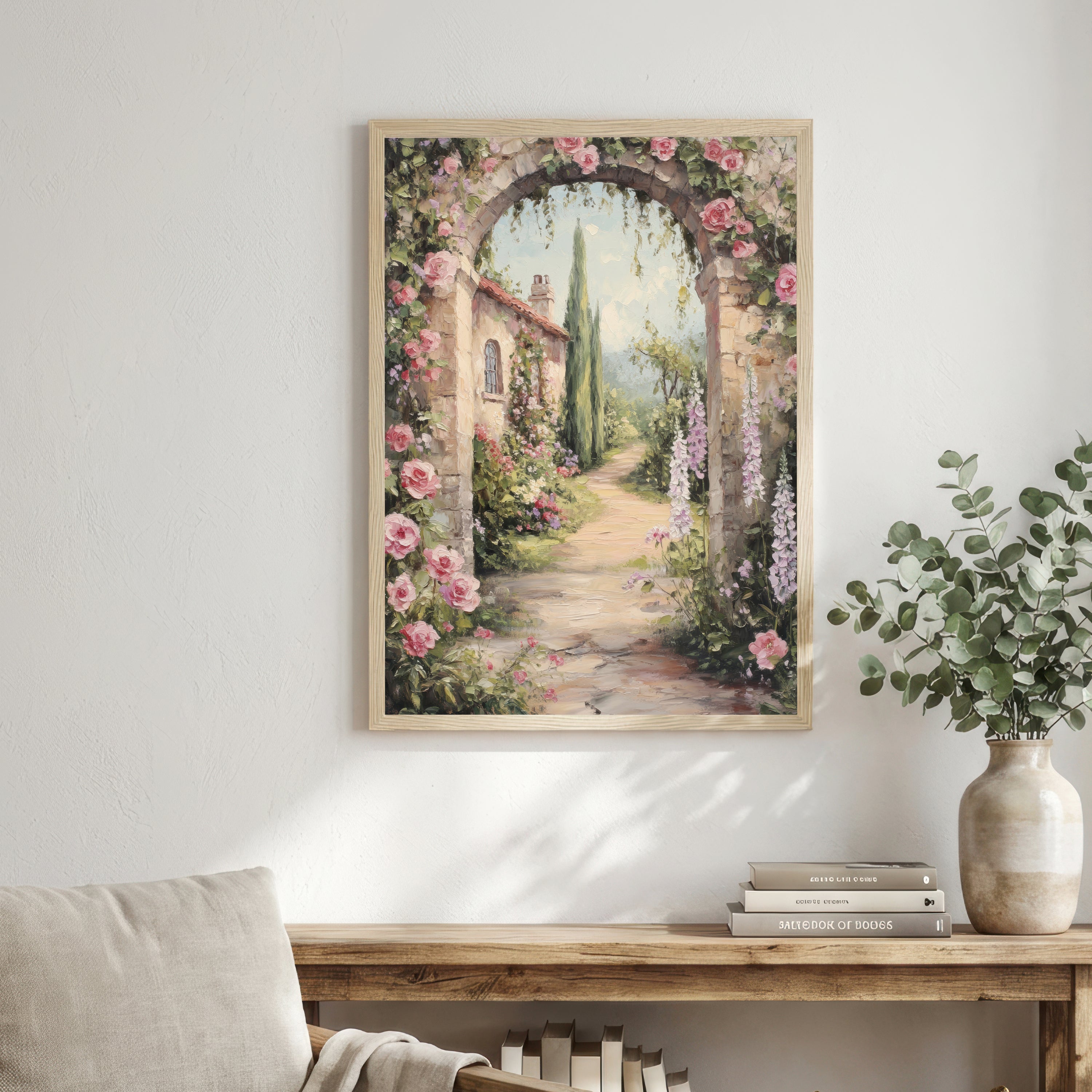 Romantic Rose Garden Arch Art Print