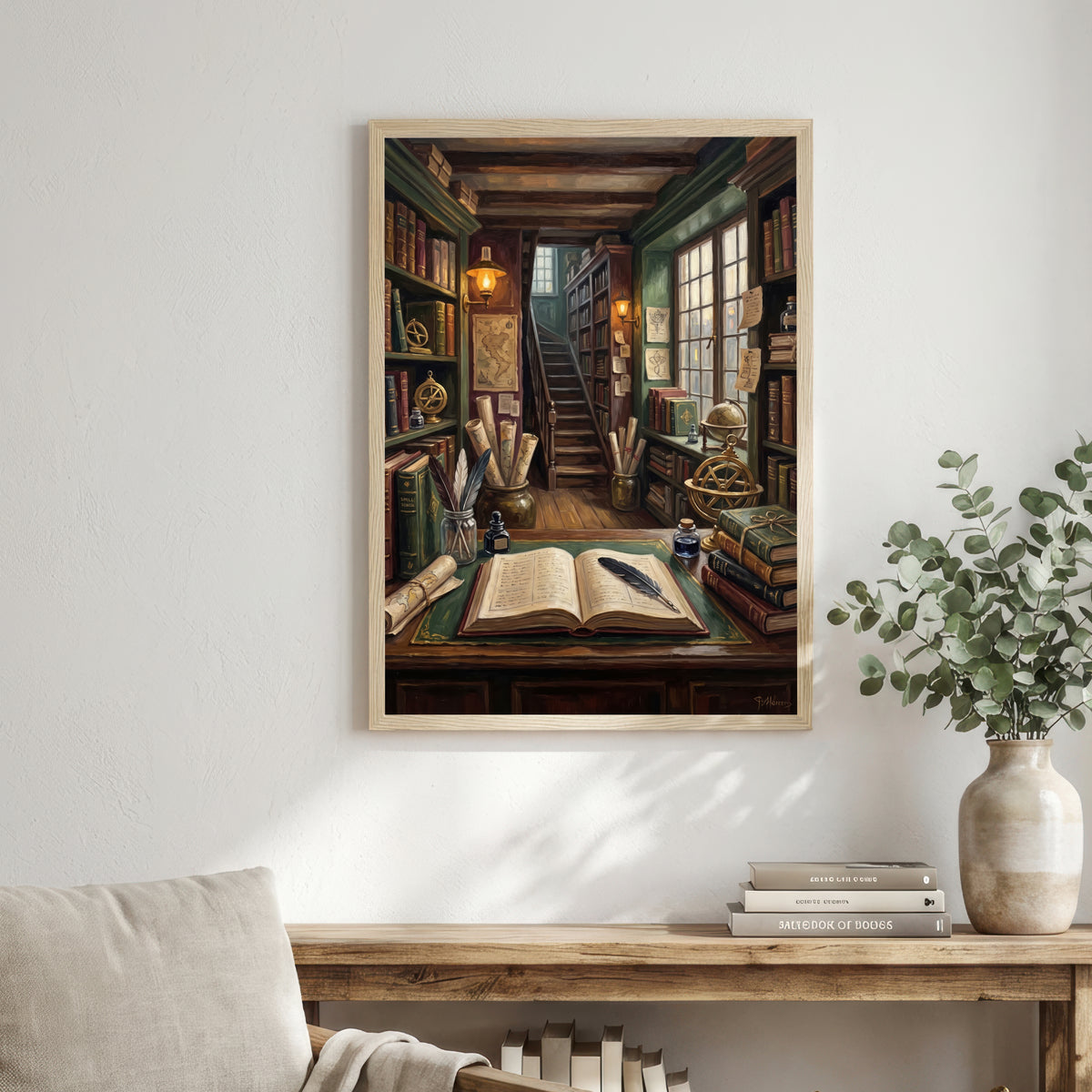 Dark Academia Library Art Print