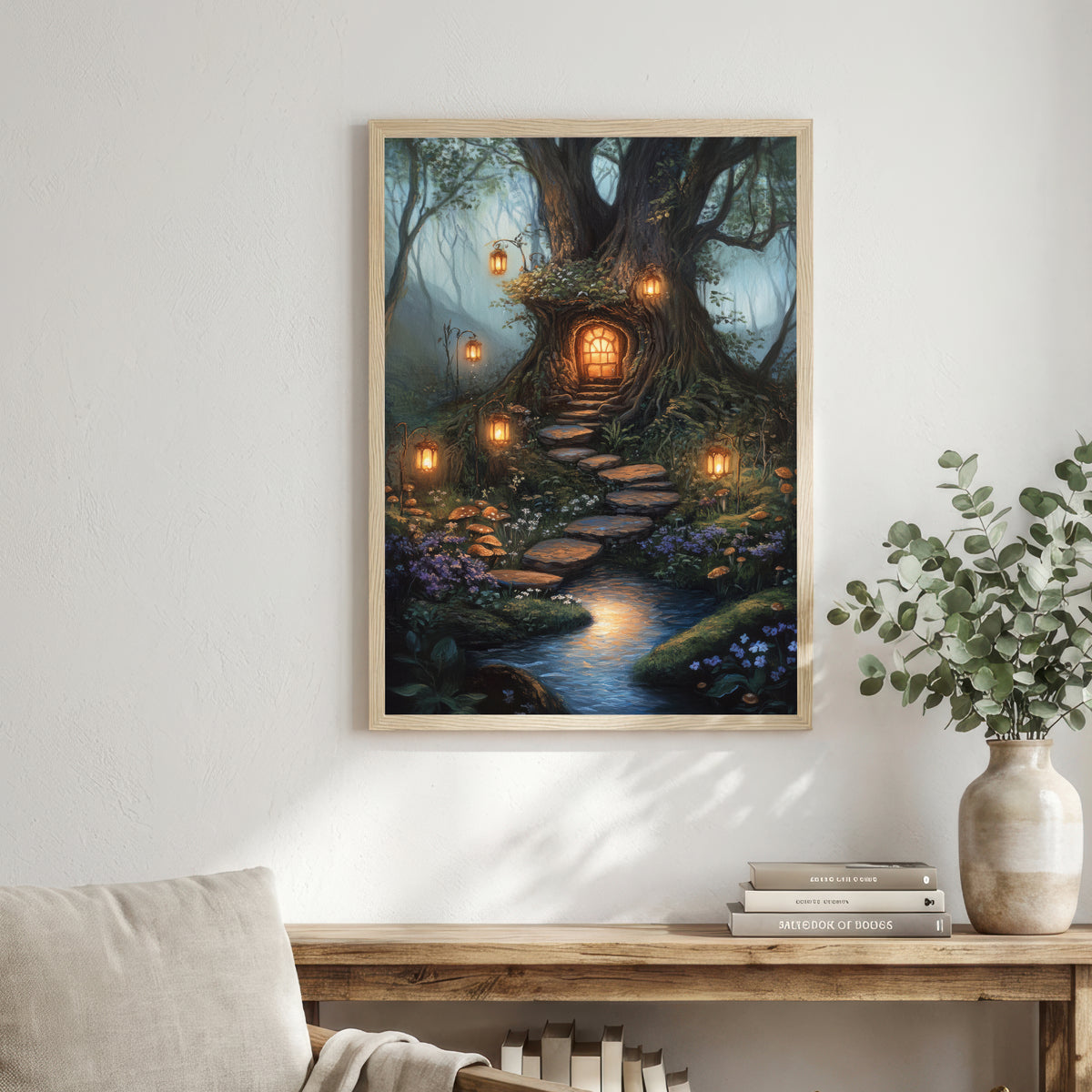 Enchanted Treehouse Forest Art Print