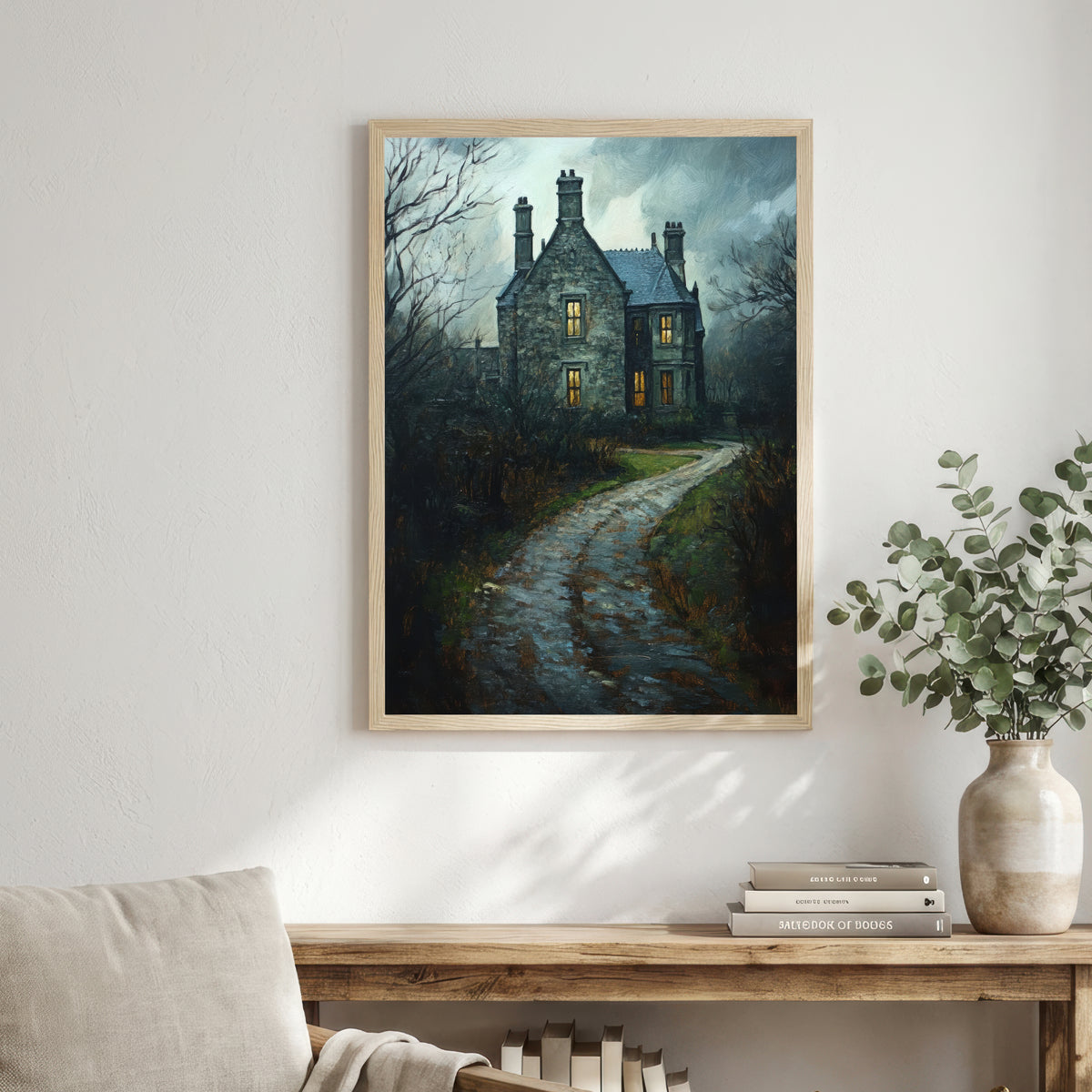 Gothic Cottage Landscape Art Print