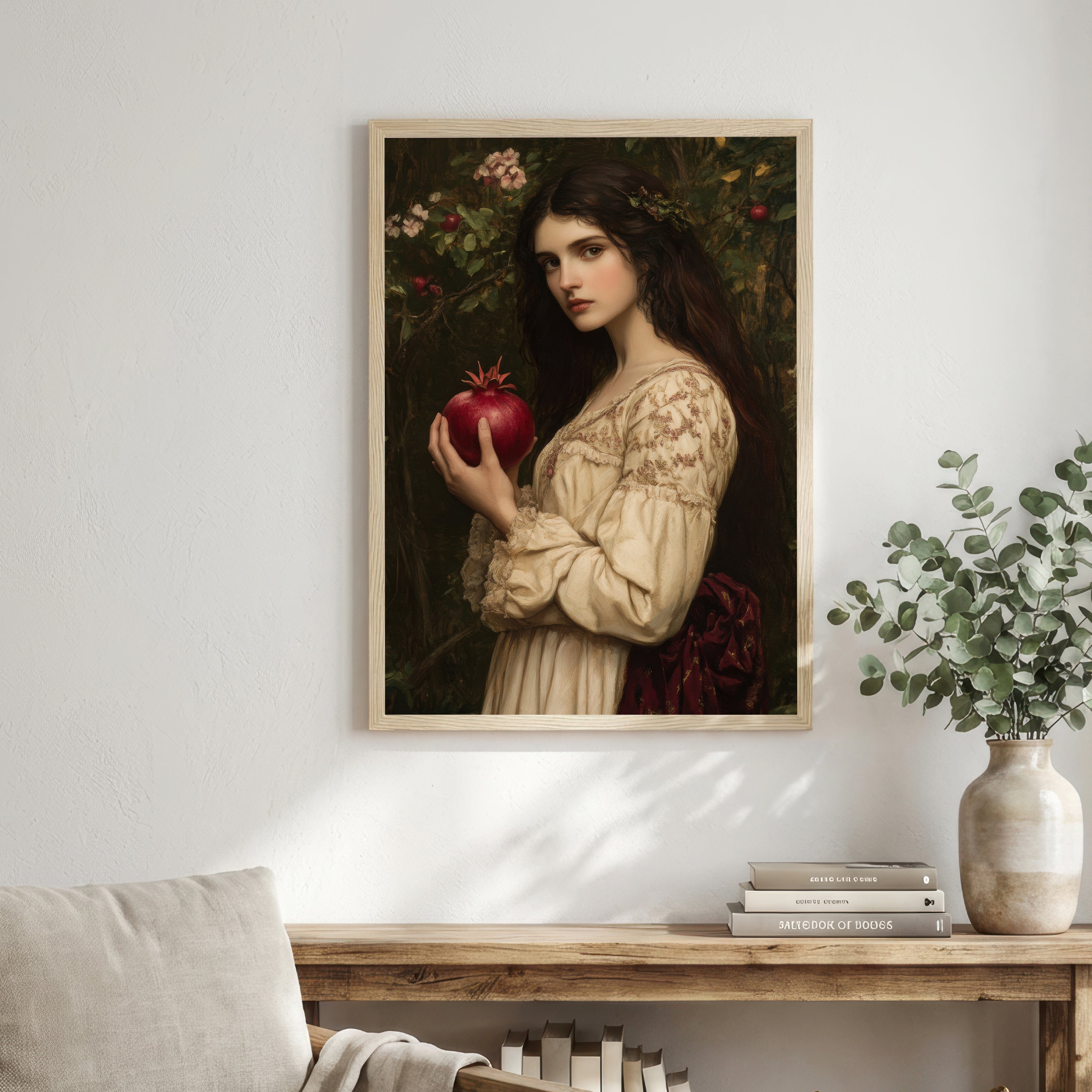 Pre-Raphaelite Woman with Pomegranate Art Print