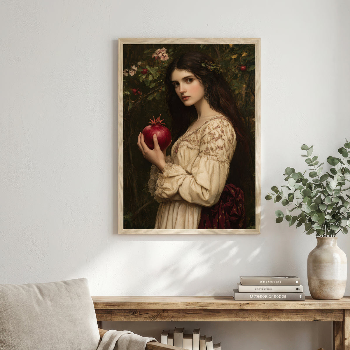 Pre-Raphaelite Woman with Pomegranate Art Print