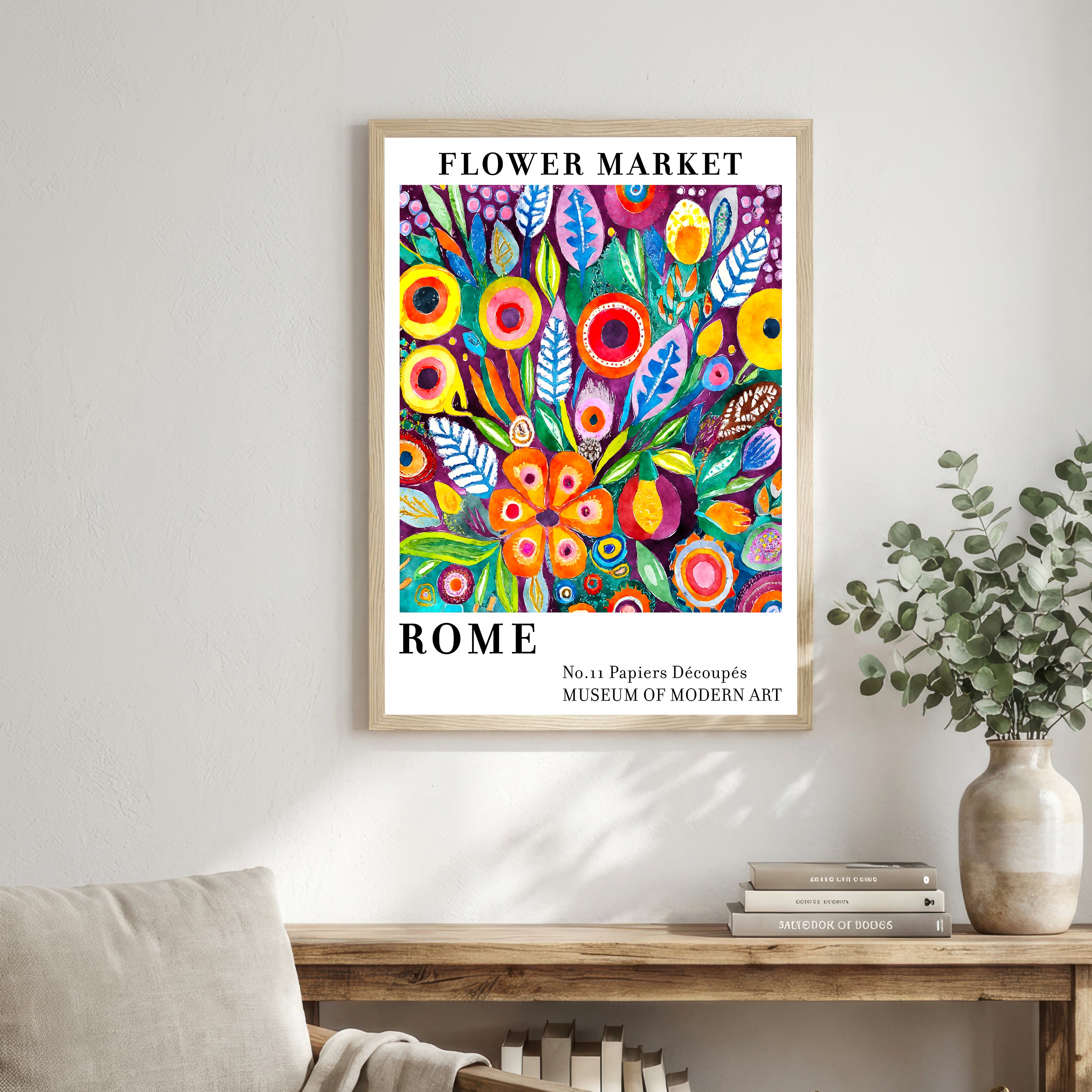 Colorful Flower Market Collage Art Print
