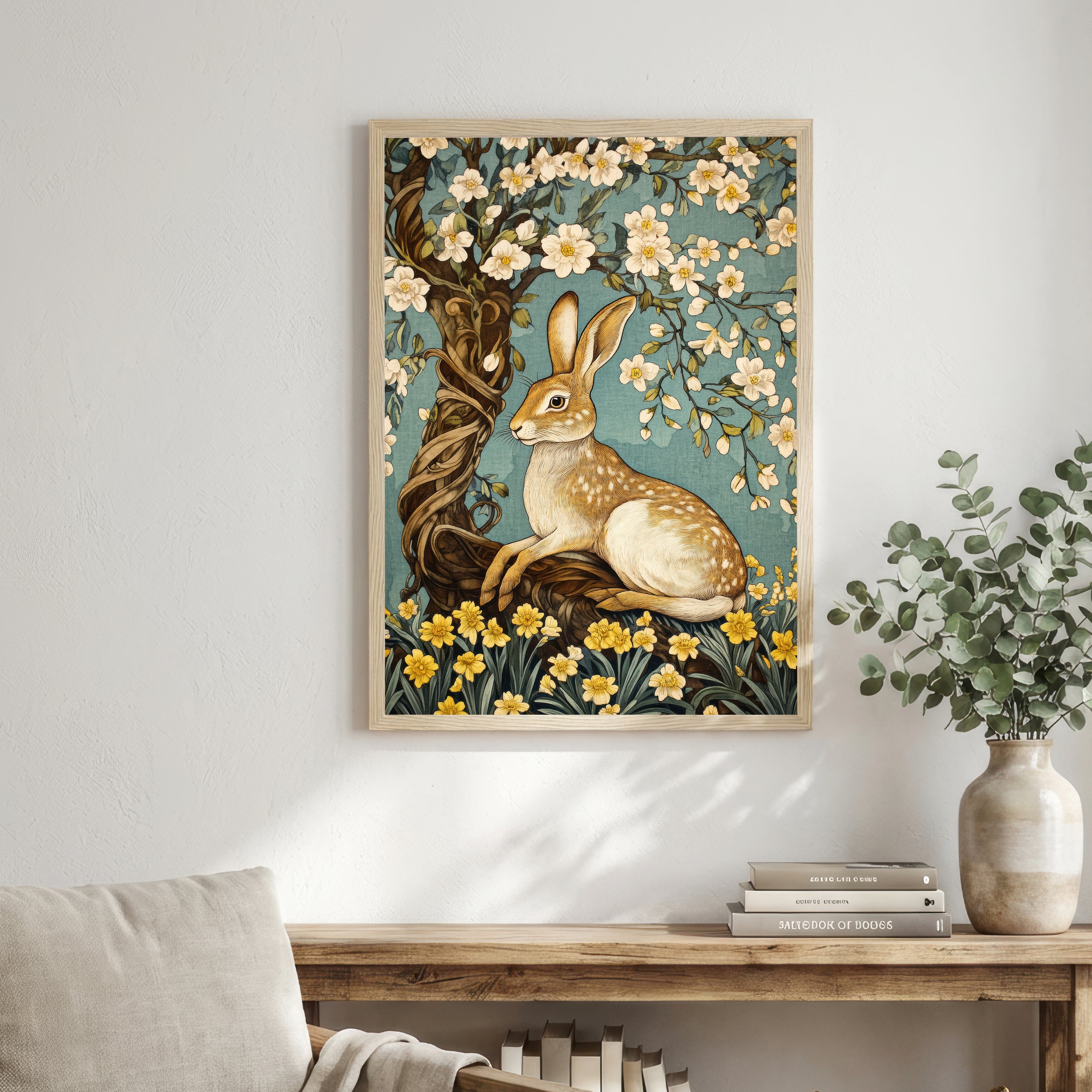 William Morris Inspired Rabbit Art Print