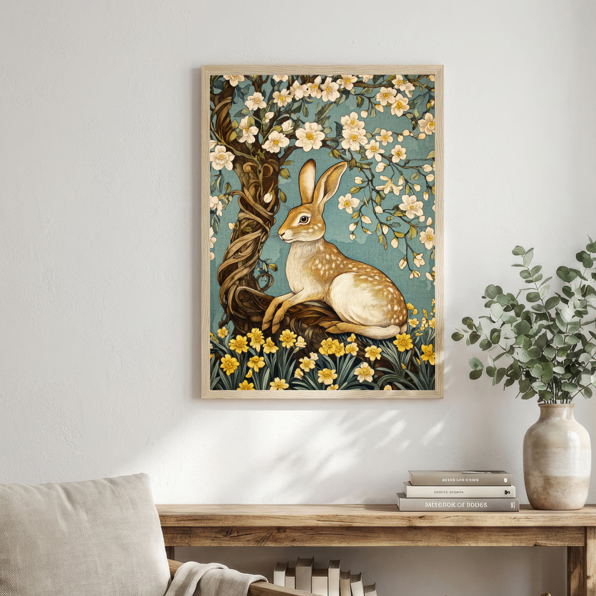 William Morris Inspired Rabbit Art Print