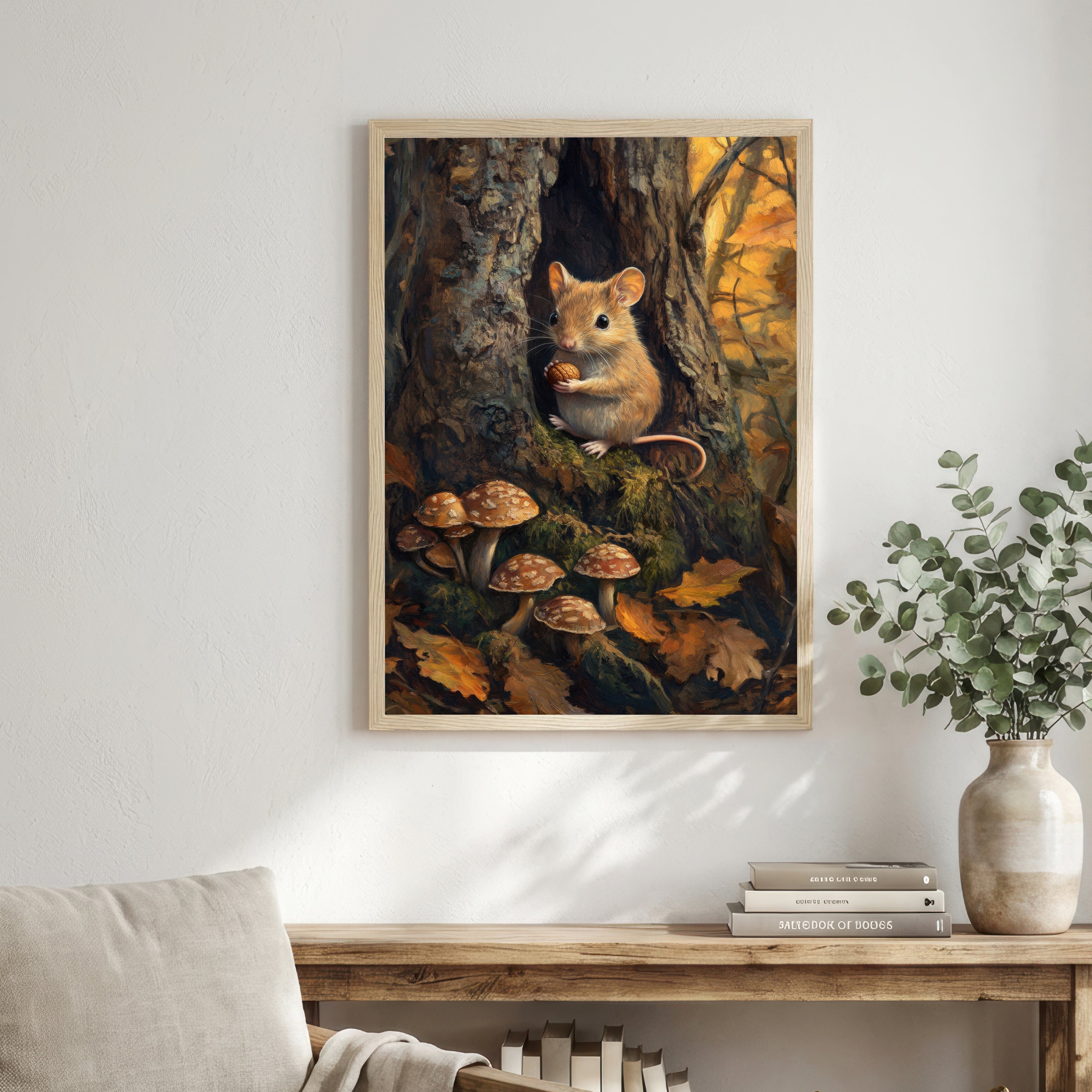 Woodland Mouse Acorn Art Print