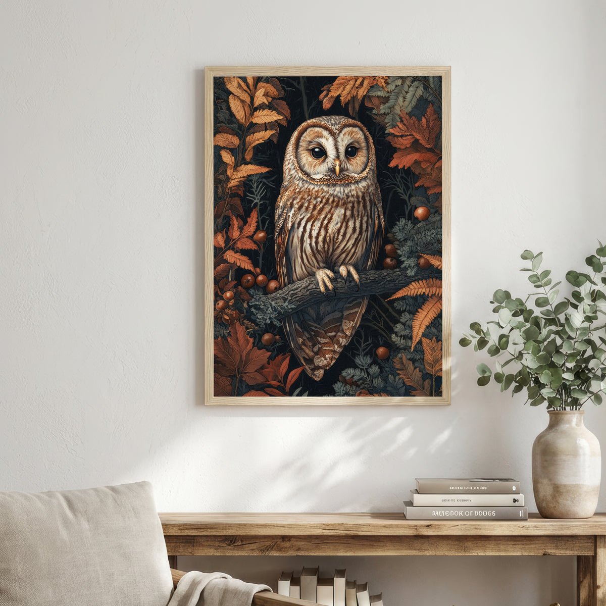 Barn Owl Autumn Forest Art Print