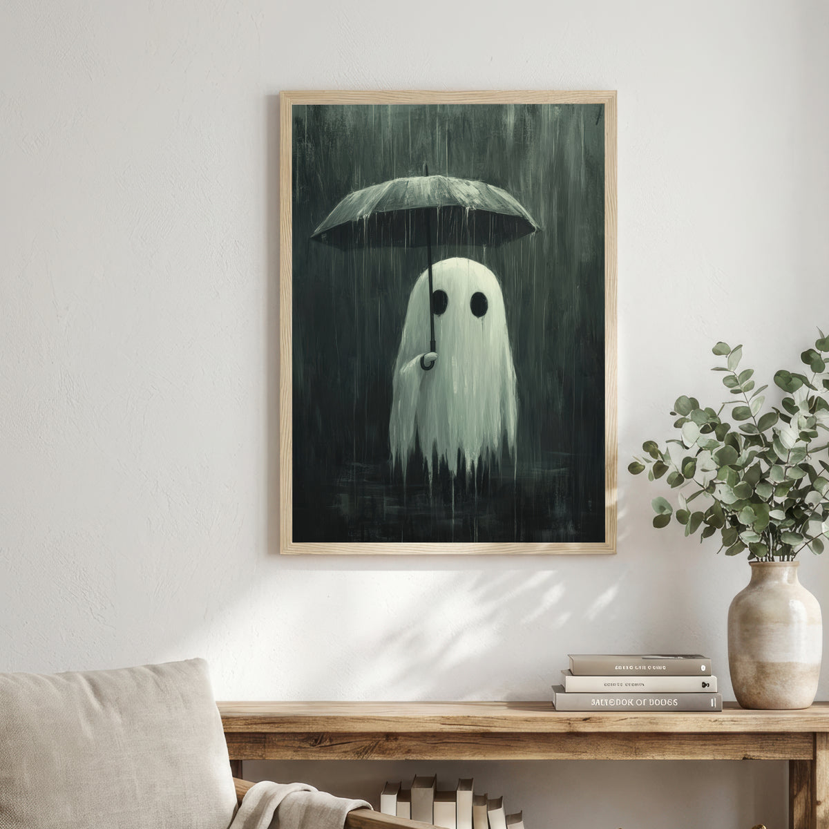 Ghost Under Umbrella Art Print