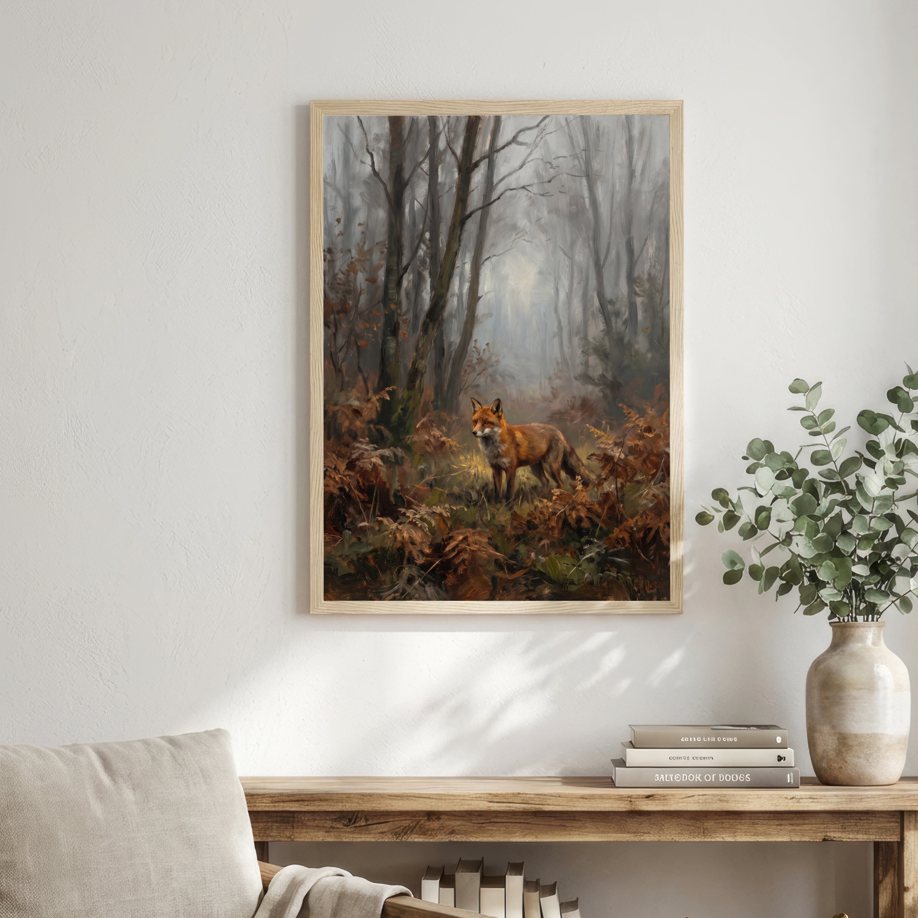 Misty Woodland Fox Art Print