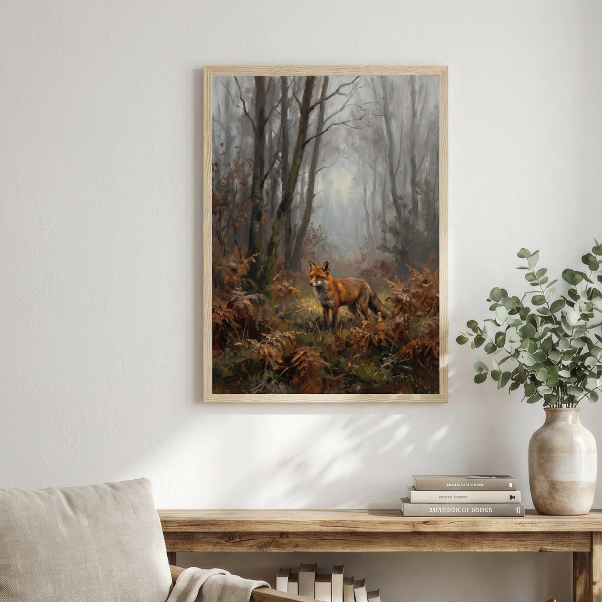 Misty Woodland Fox Art Print
