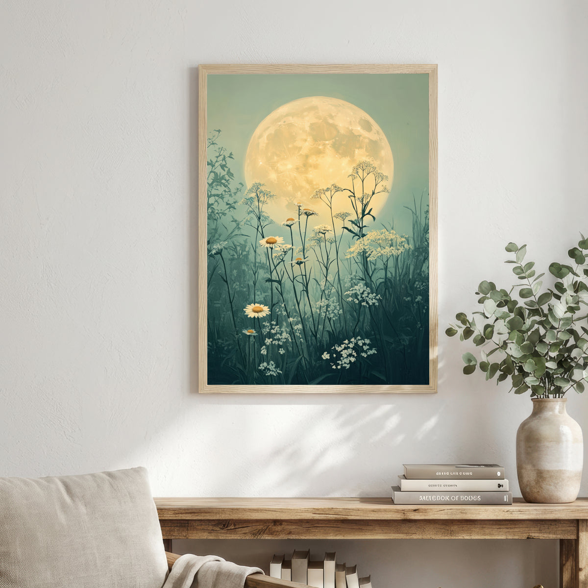 Moonlit Meadow Wildflower Art Print