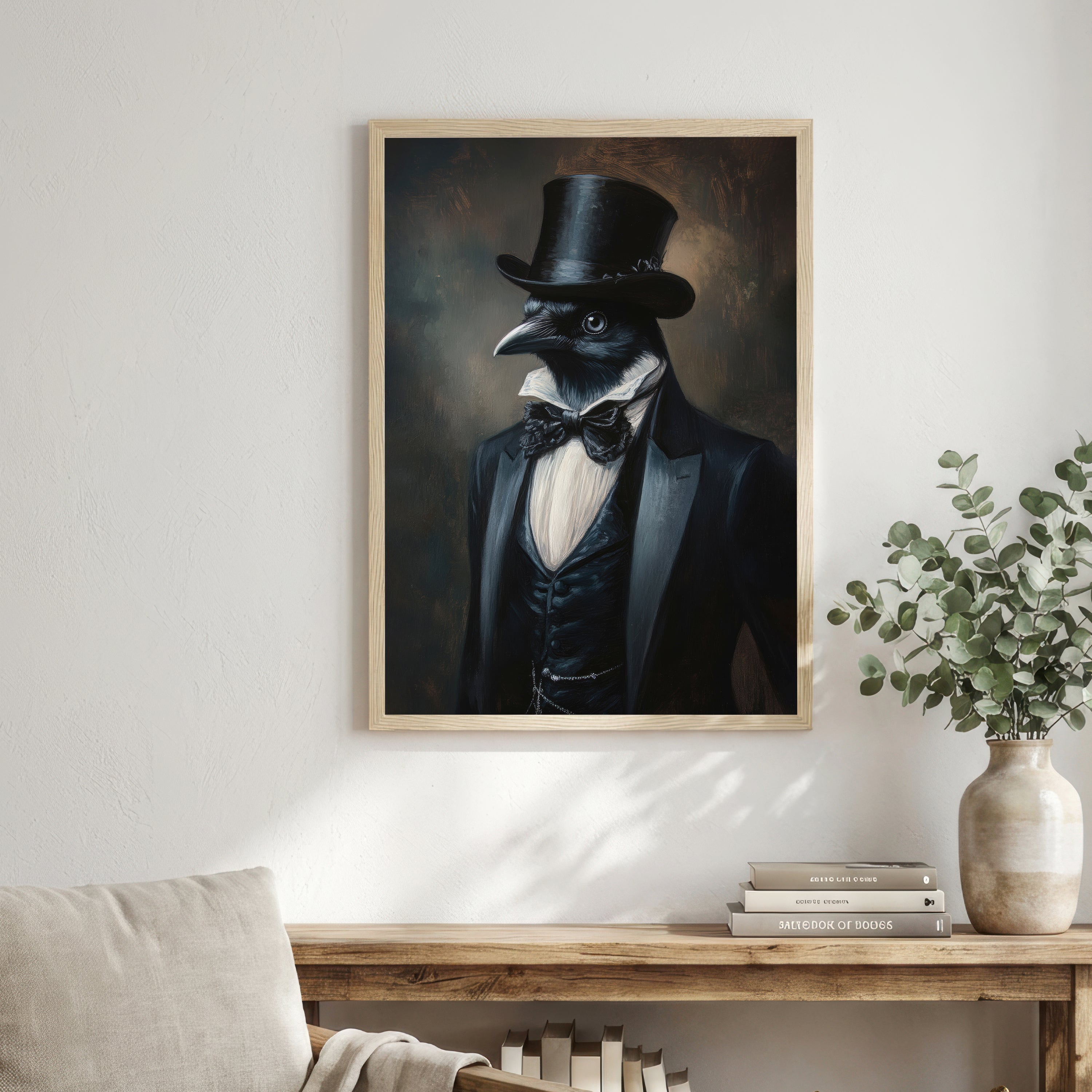 Raven Gentleman Dark Academia Art Print