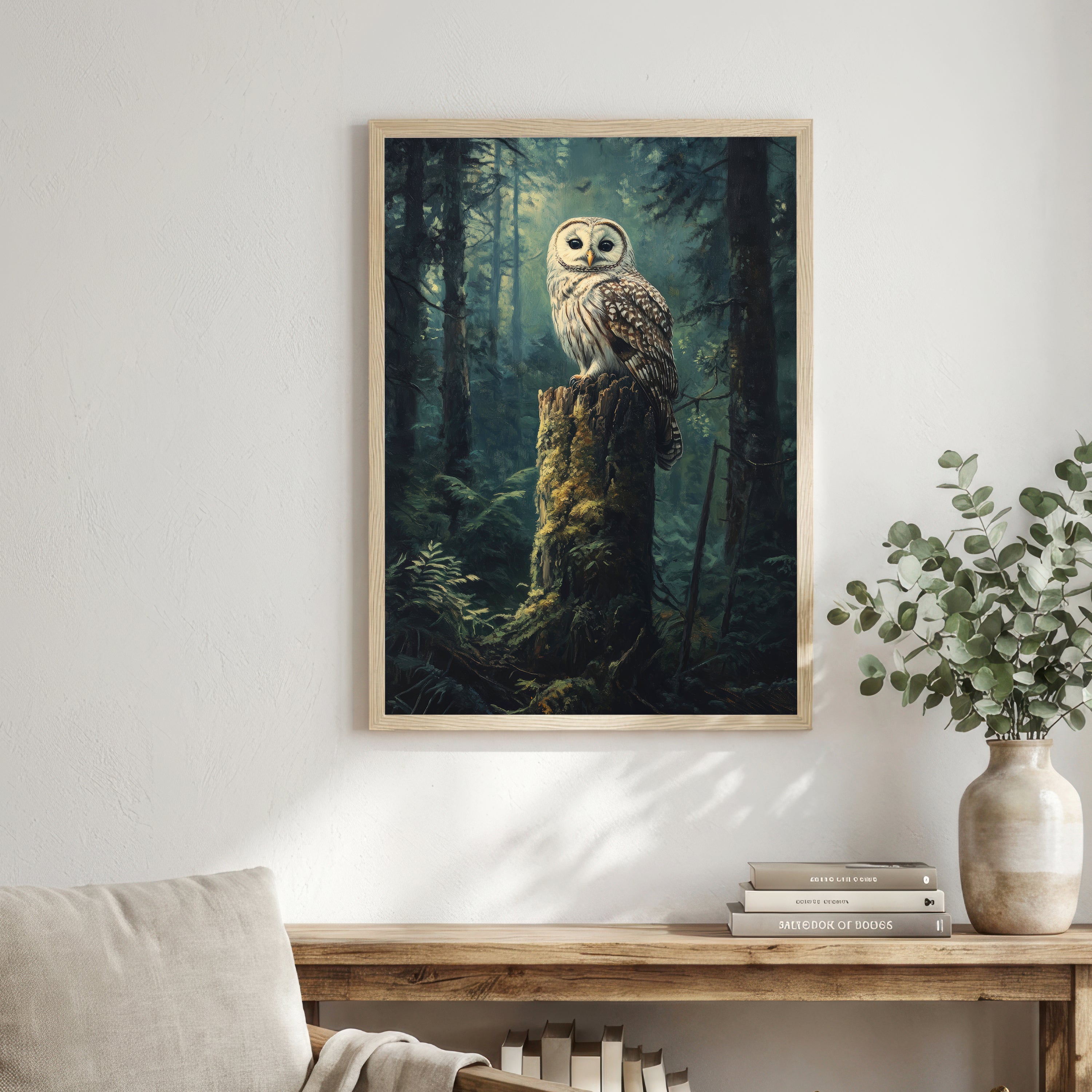 Owl in Forest Art Print