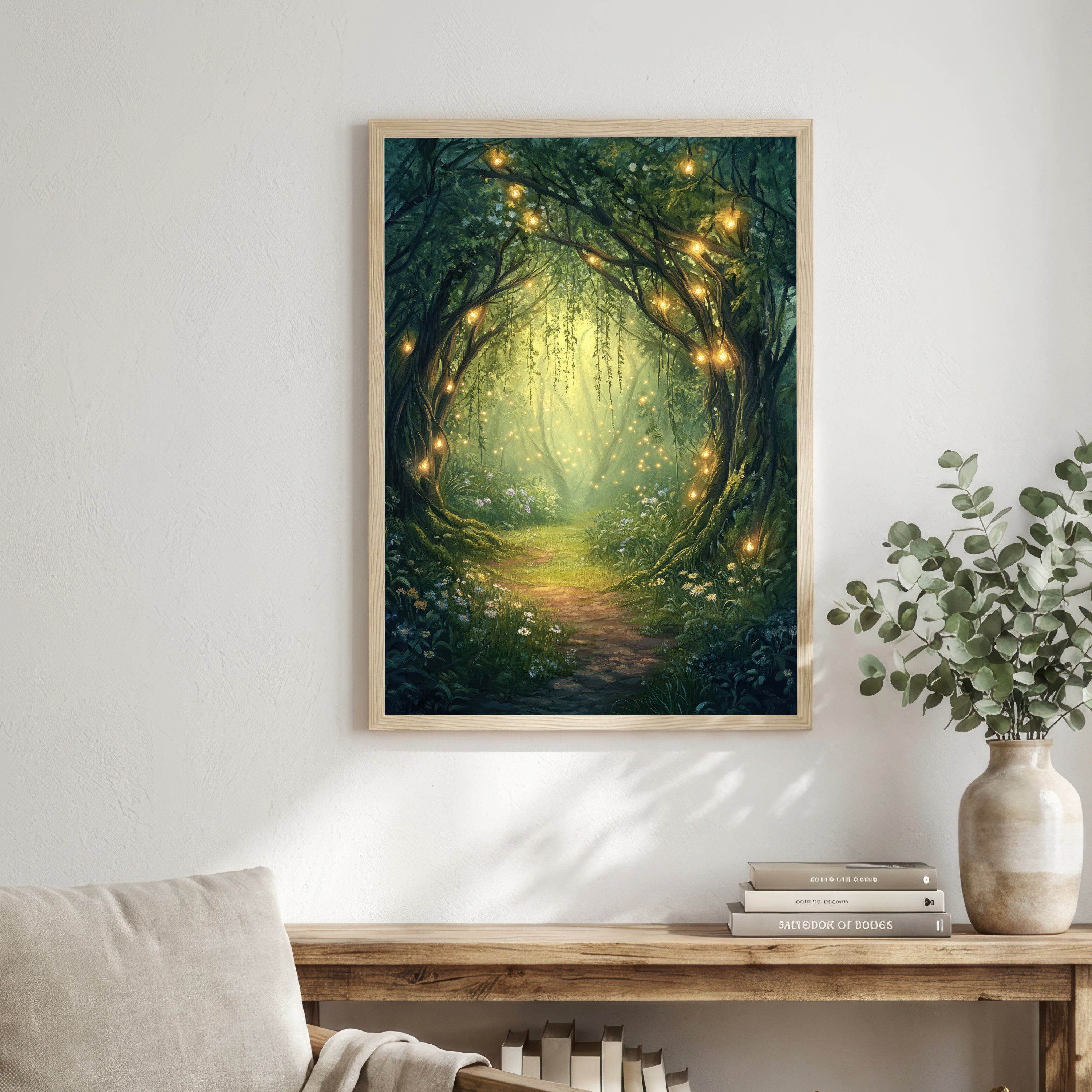 Enchanted Forest Fairy Light Art Print