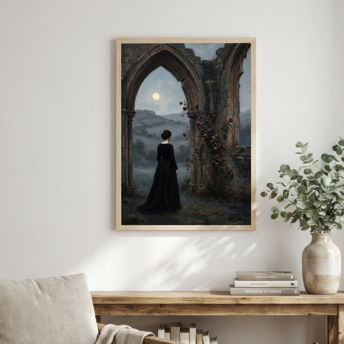 Woman Beneath Gothic Arch Art Print
