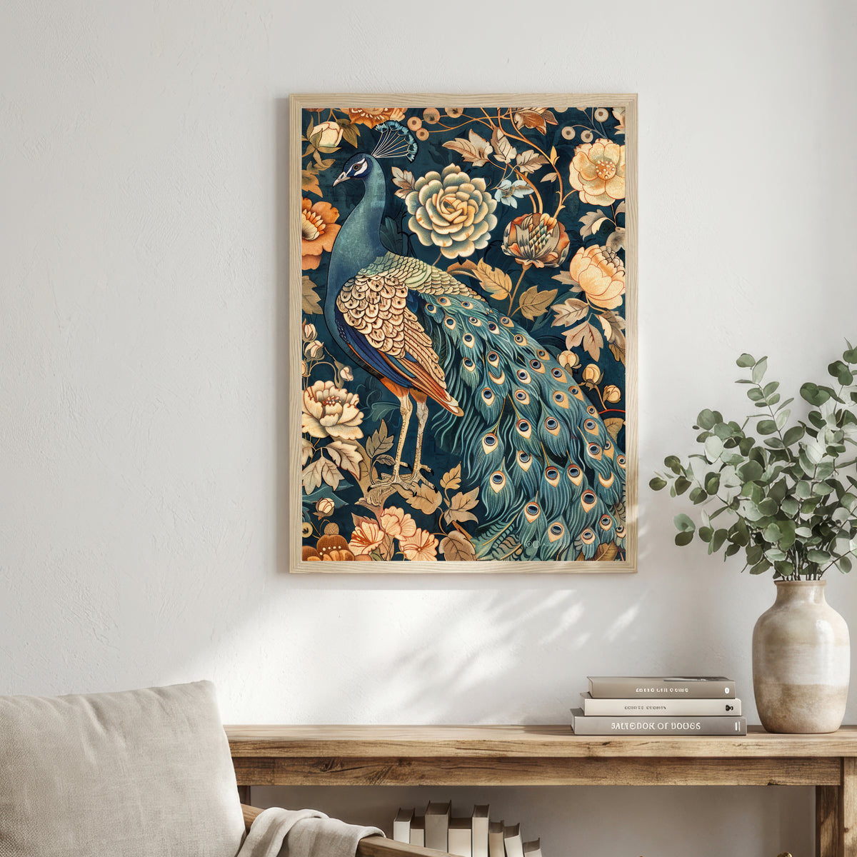Peacock Floral Art Print