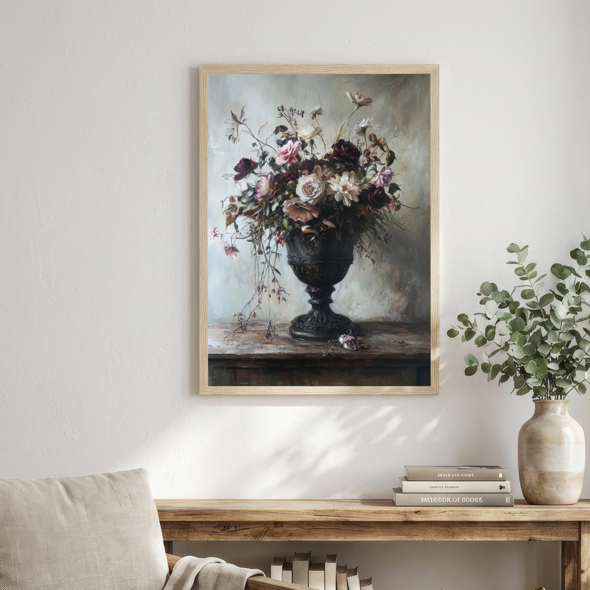 Moody Rose Bouquet Art Print