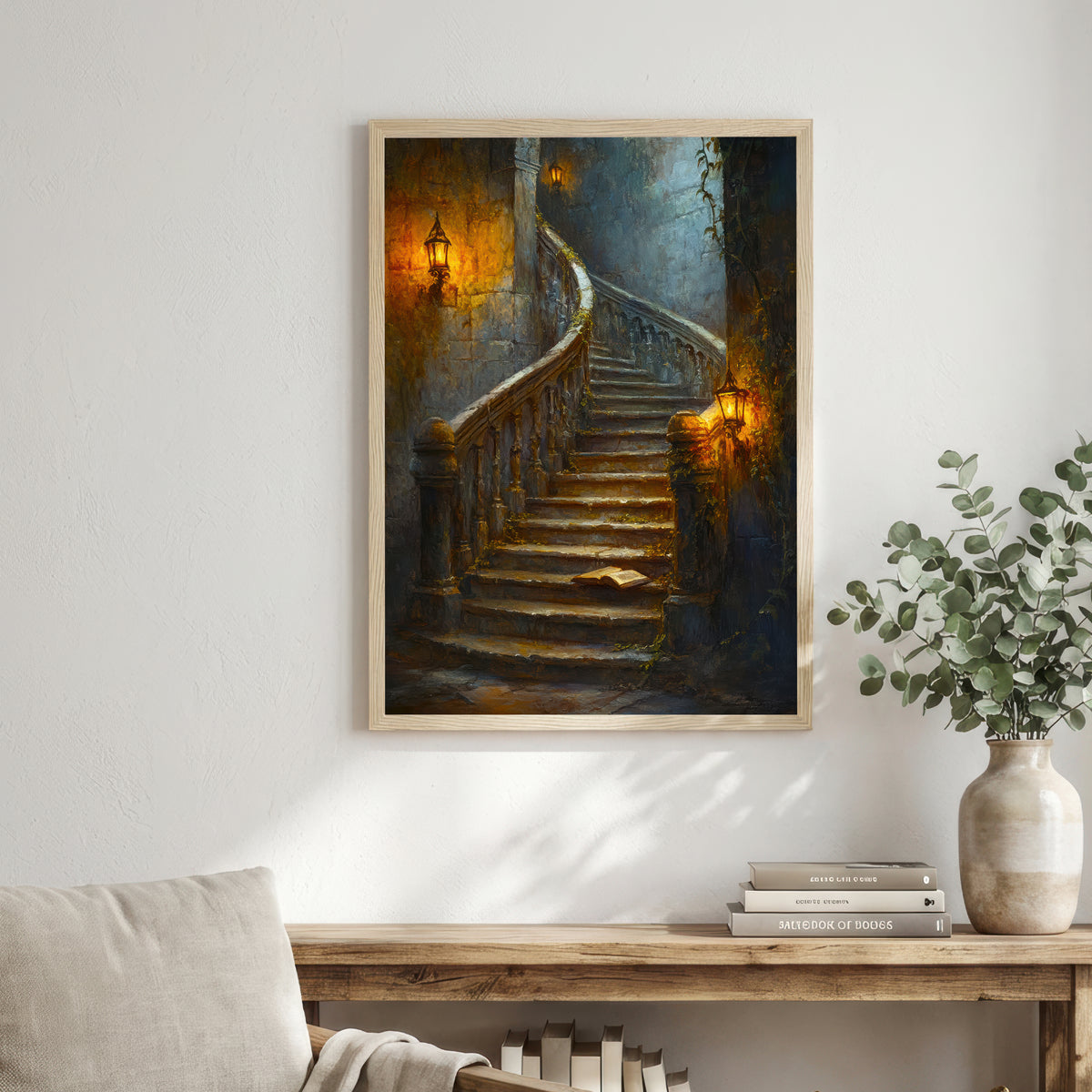 Gothic Lantern Staircase Art Print
