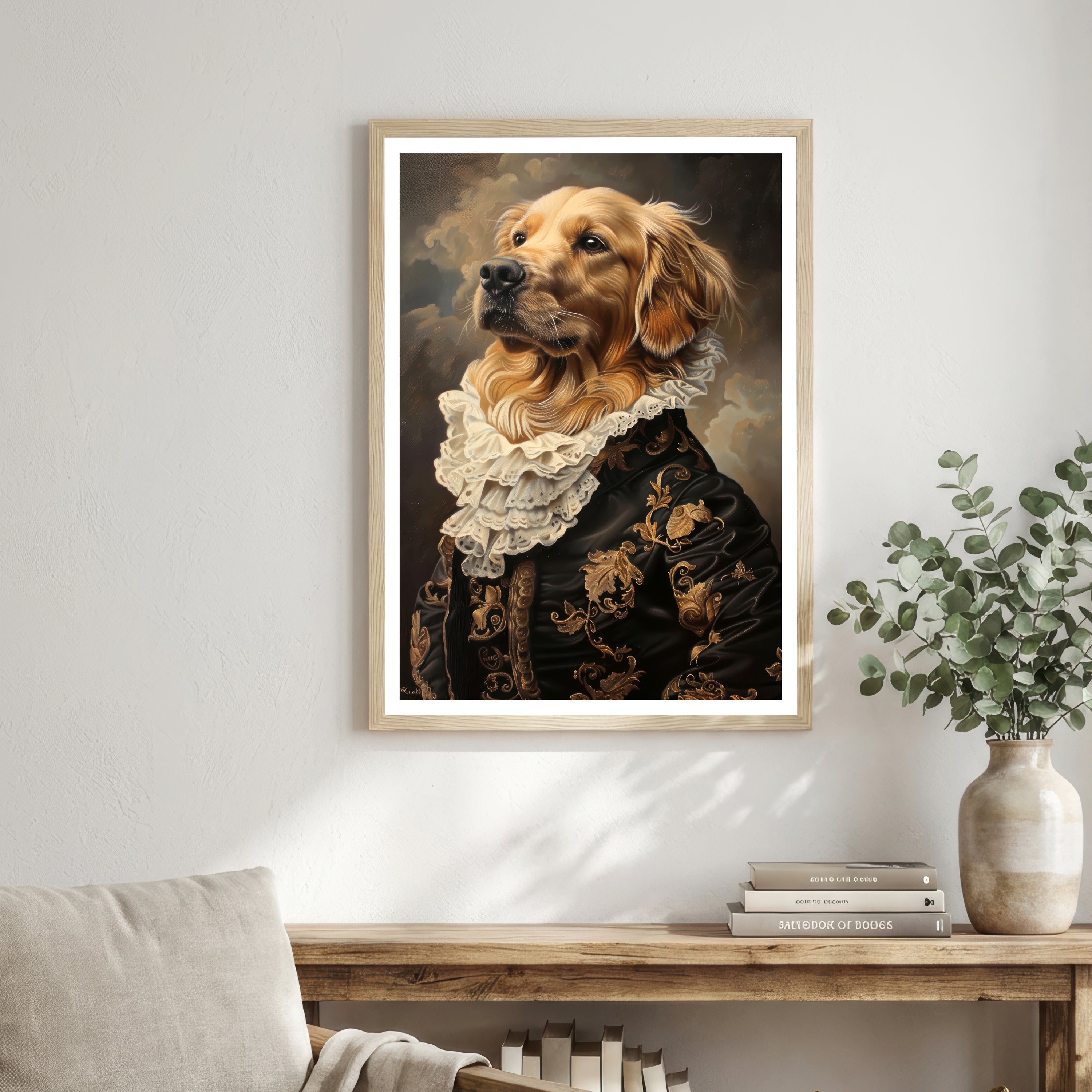 Golden Dog Victorian Portrait Art Print