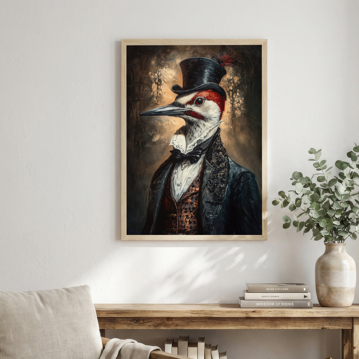 Dapper Woodpecker Gothic Art Print
